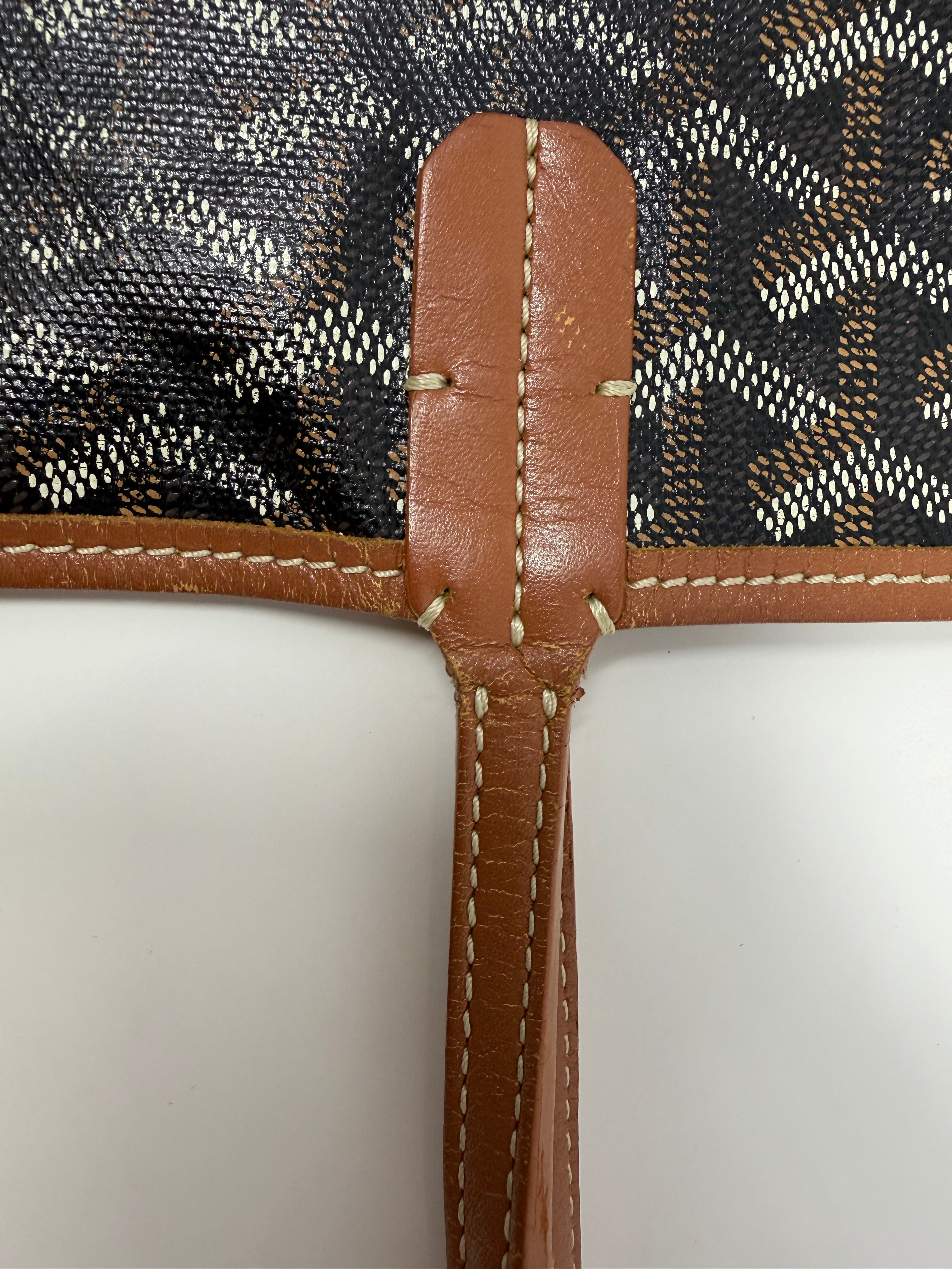 Goyard St. Louis PM Tote – Black Gold with Attached Pouch