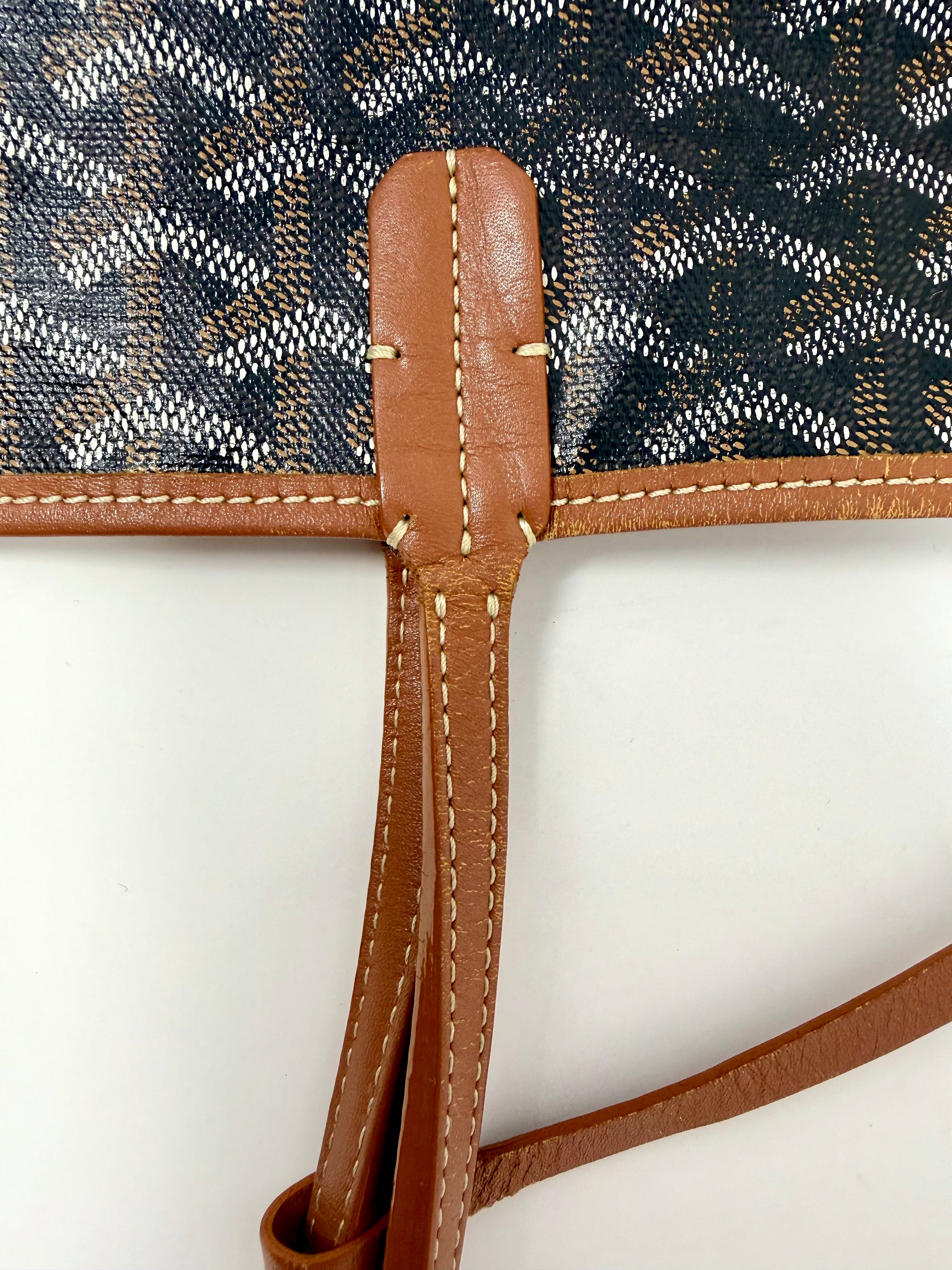 Goyard St. Louis PM Tote – Black Gold with Attached Pouch