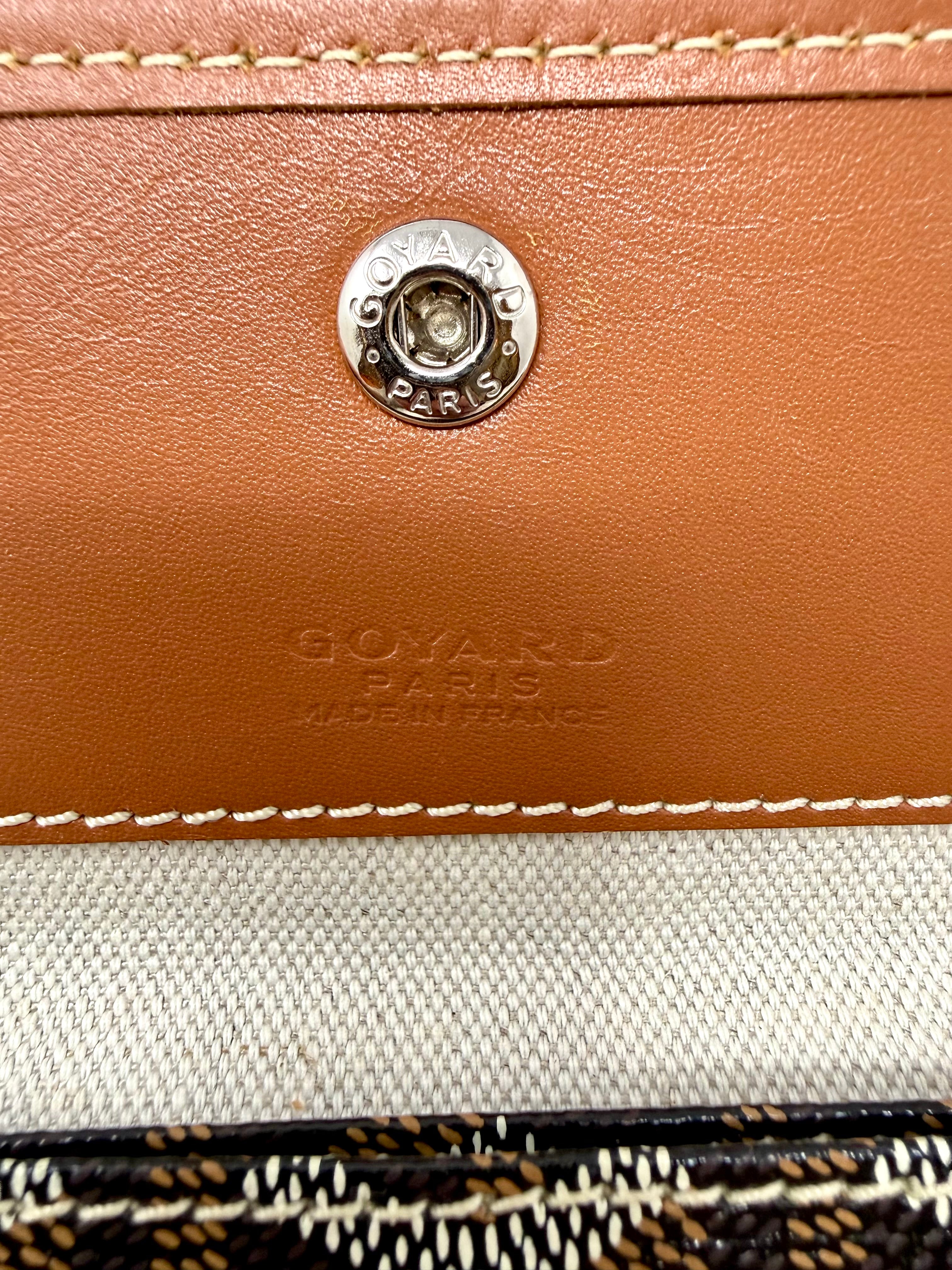 Goyard St. Louis PM Tote – Black Gold with Attached Pouch