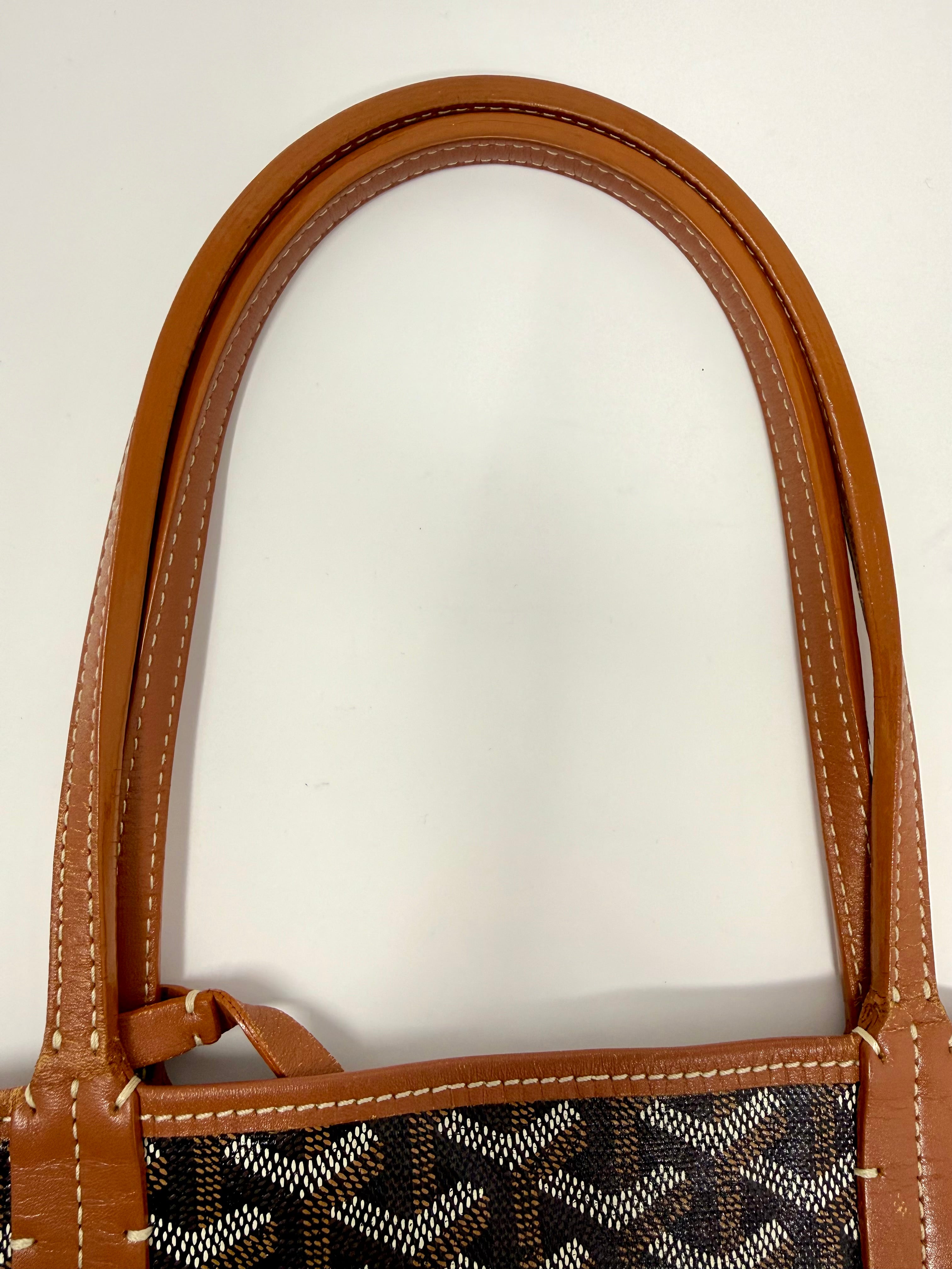 Goyard St. Louis PM Tote – Black Gold with Attached Pouch
