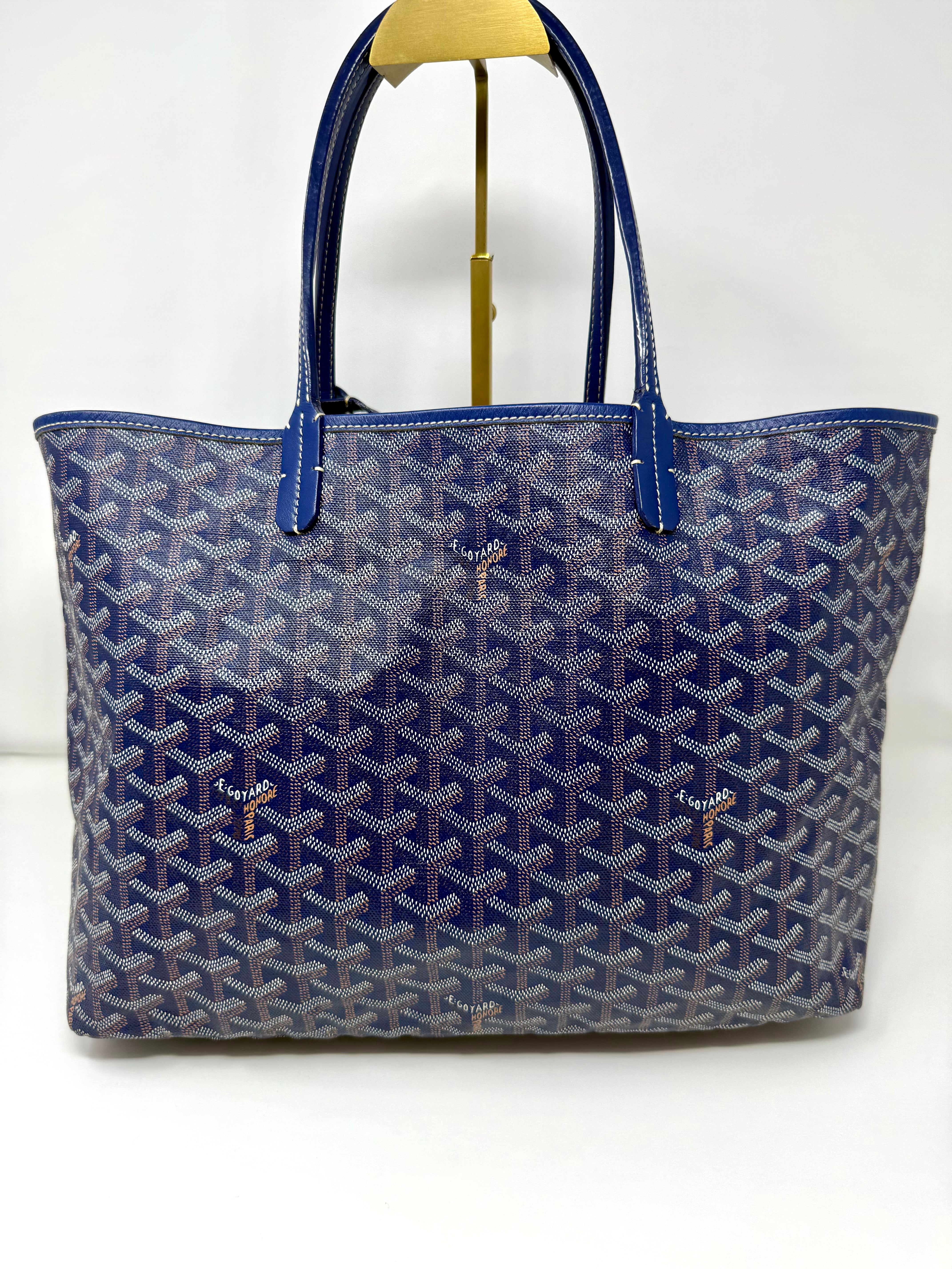 Goyard Saint Louis PM Tote – Navy Bleu Marine with attached pouch