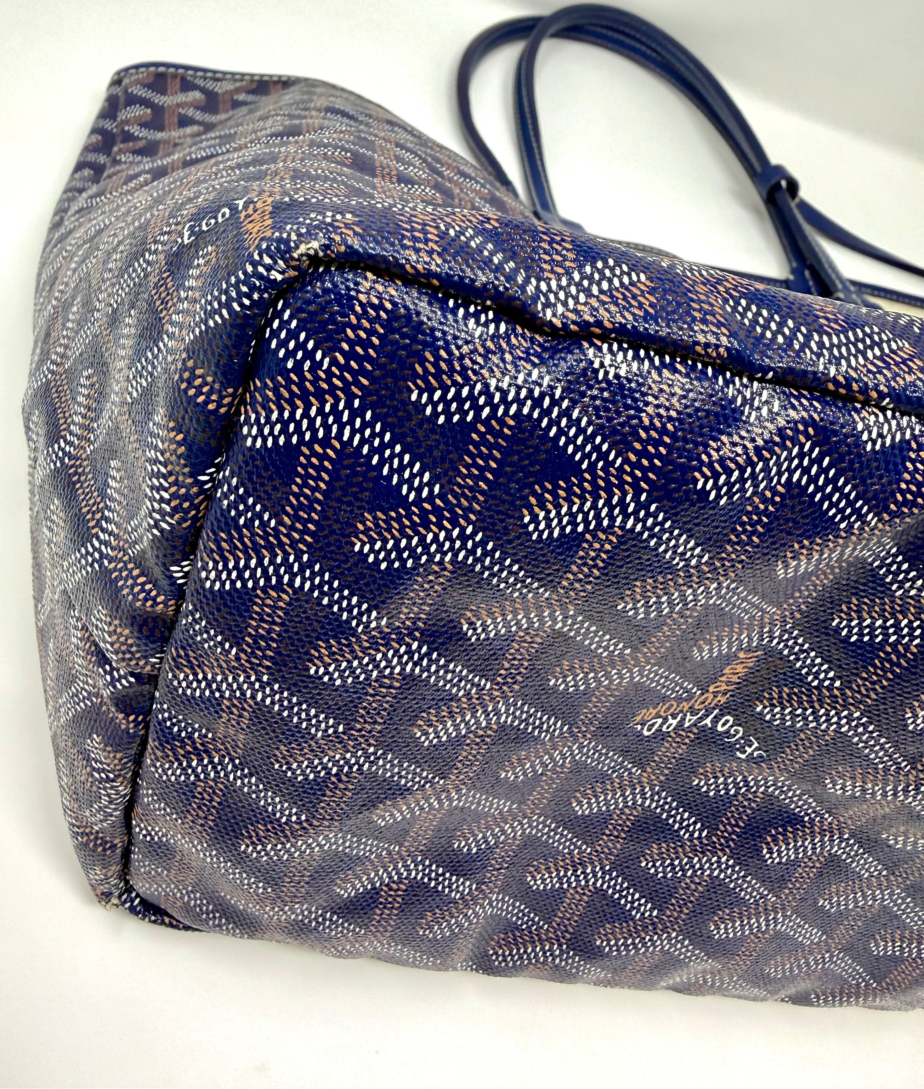 Goyard Saint Louis PM Tote – Navy Bleu Marine with attached pouch