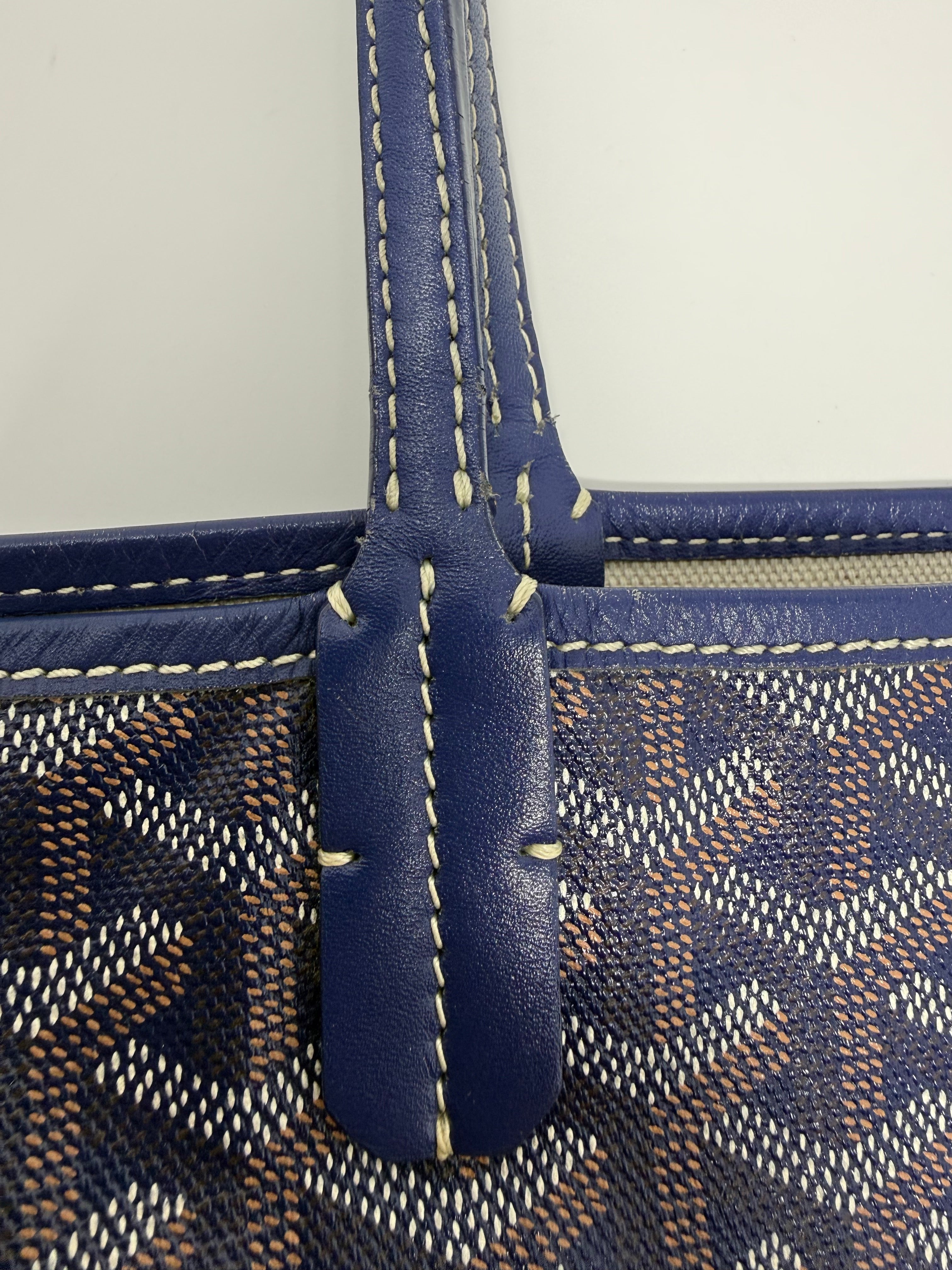 Goyard Saint Louis PM Tote – Navy Bleu Marine with attached pouch