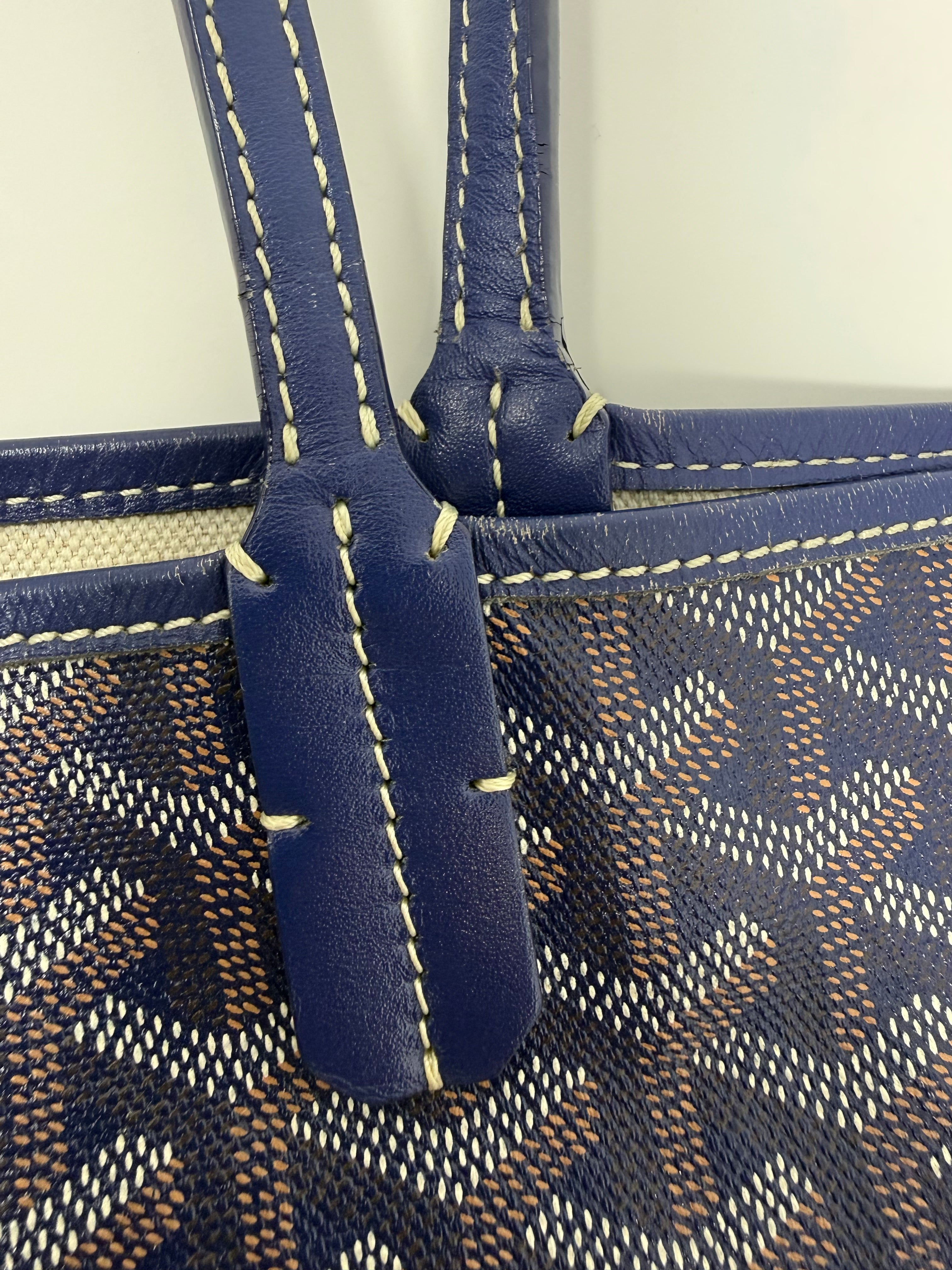 Goyard Saint Louis PM Tote – Navy Bleu Marine with attached pouch