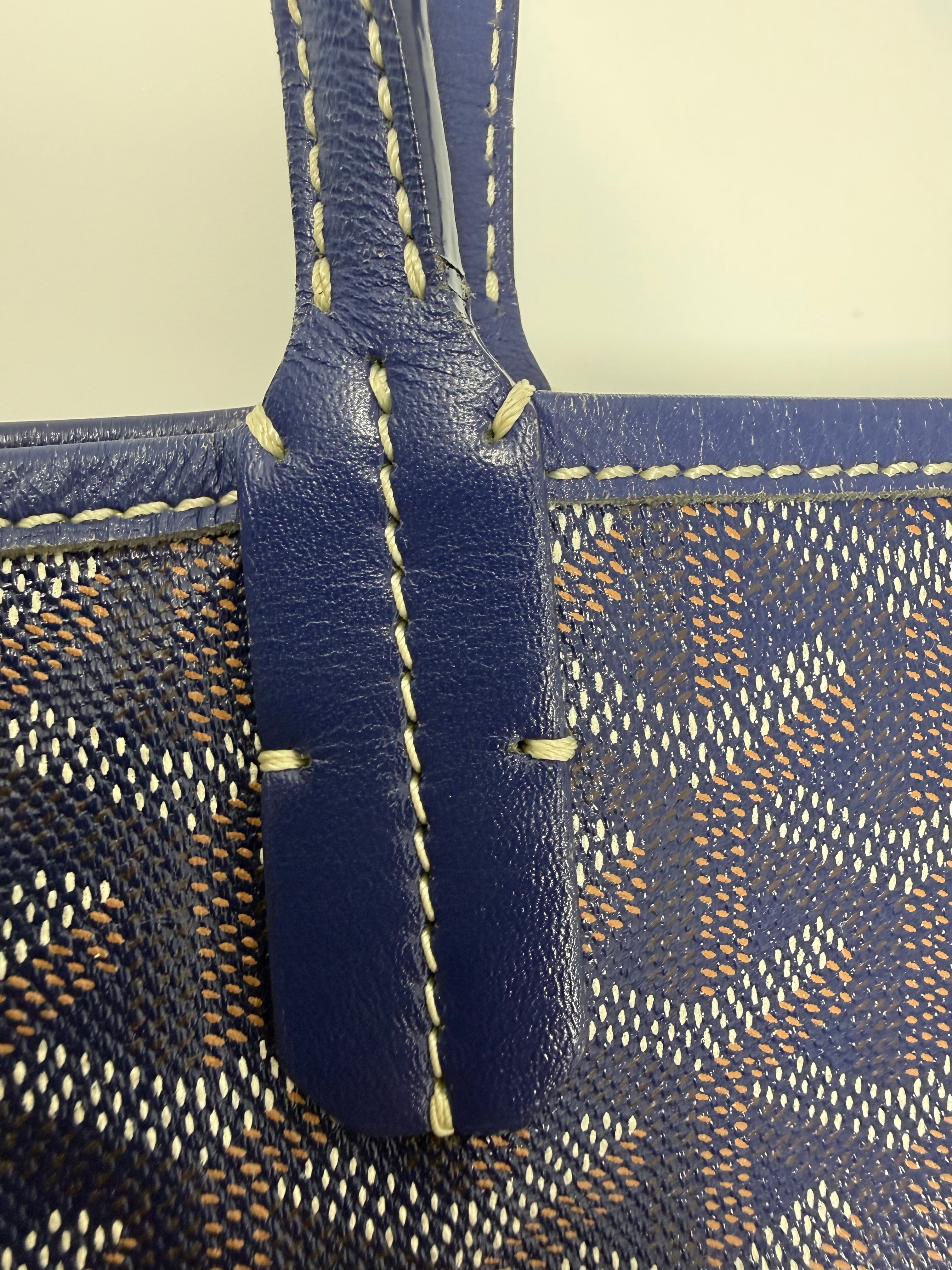 Goyard Saint Louis PM Tote – Navy Bleu Marine with attached pouch