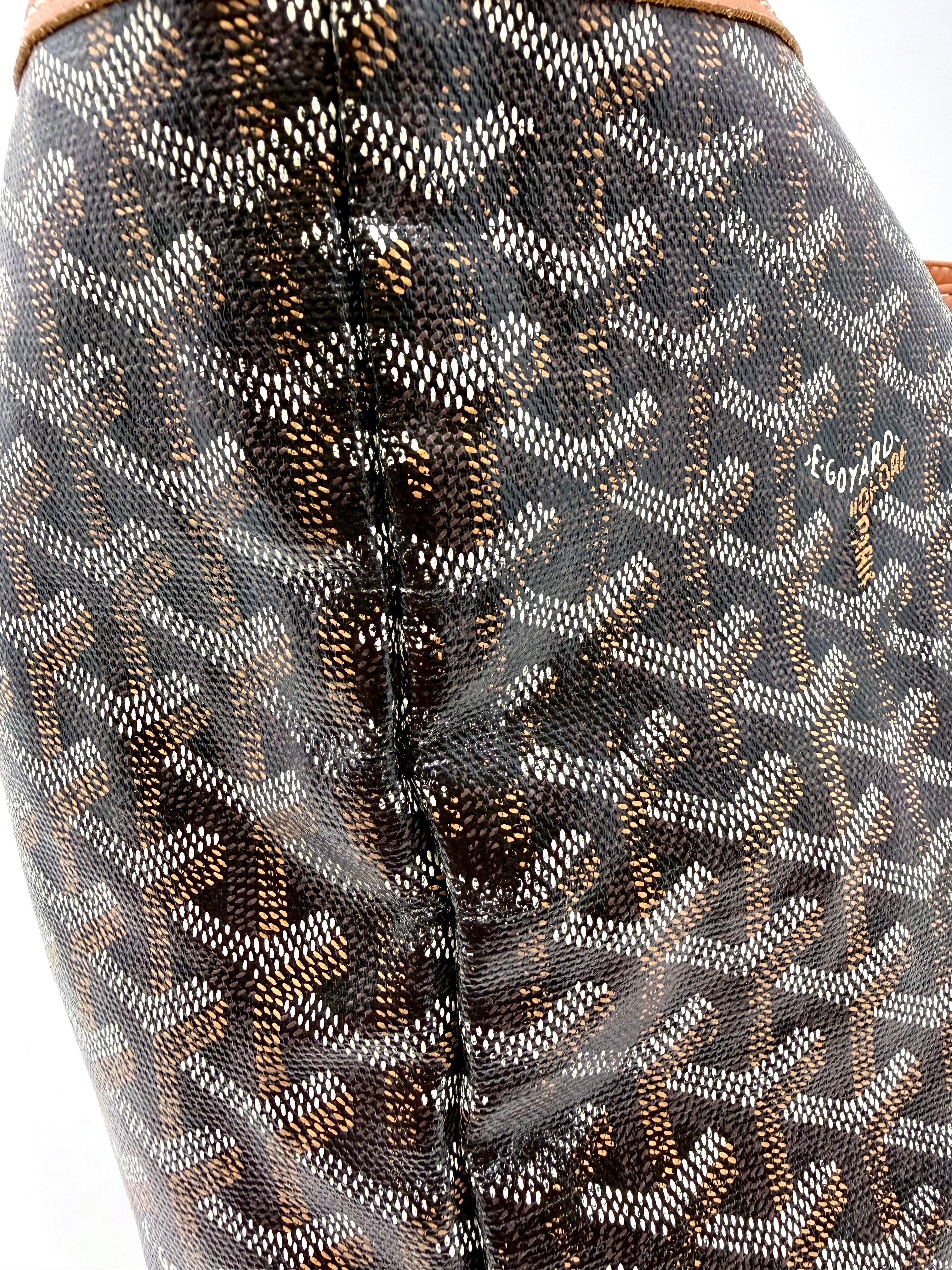 Goyard St. Louis PM Tote – Black Gold with Attached Pouch