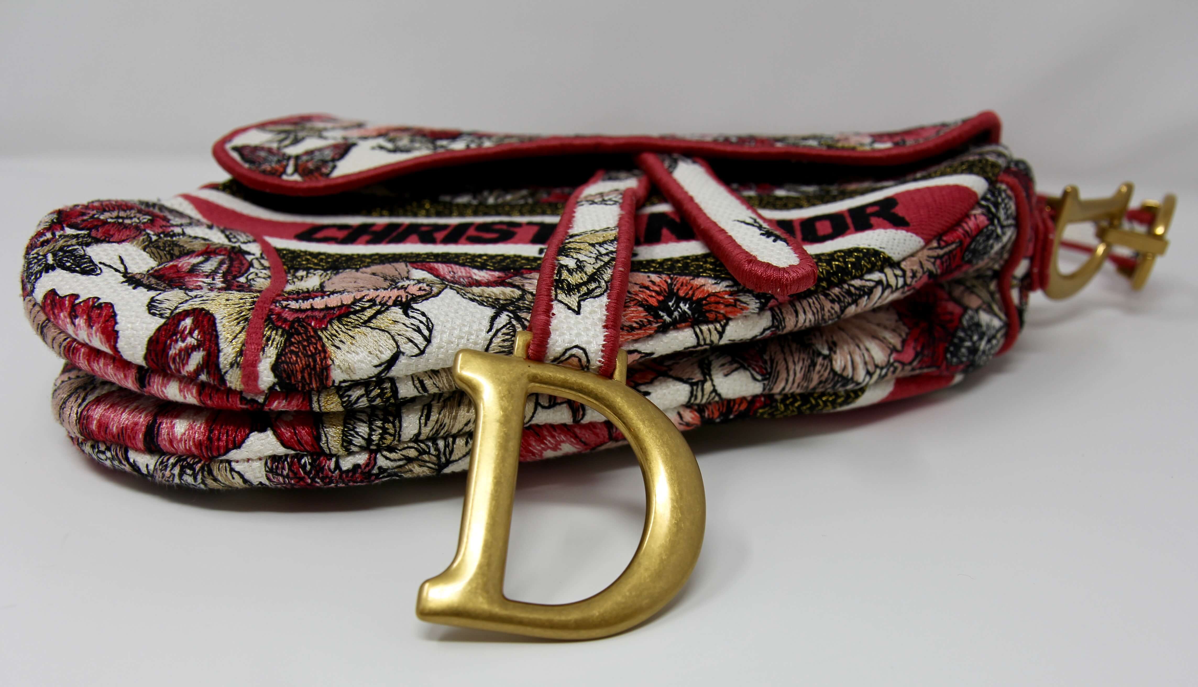 Christian Dior - Medium Saddle Bag – Multicolor Butterfly Embroidery