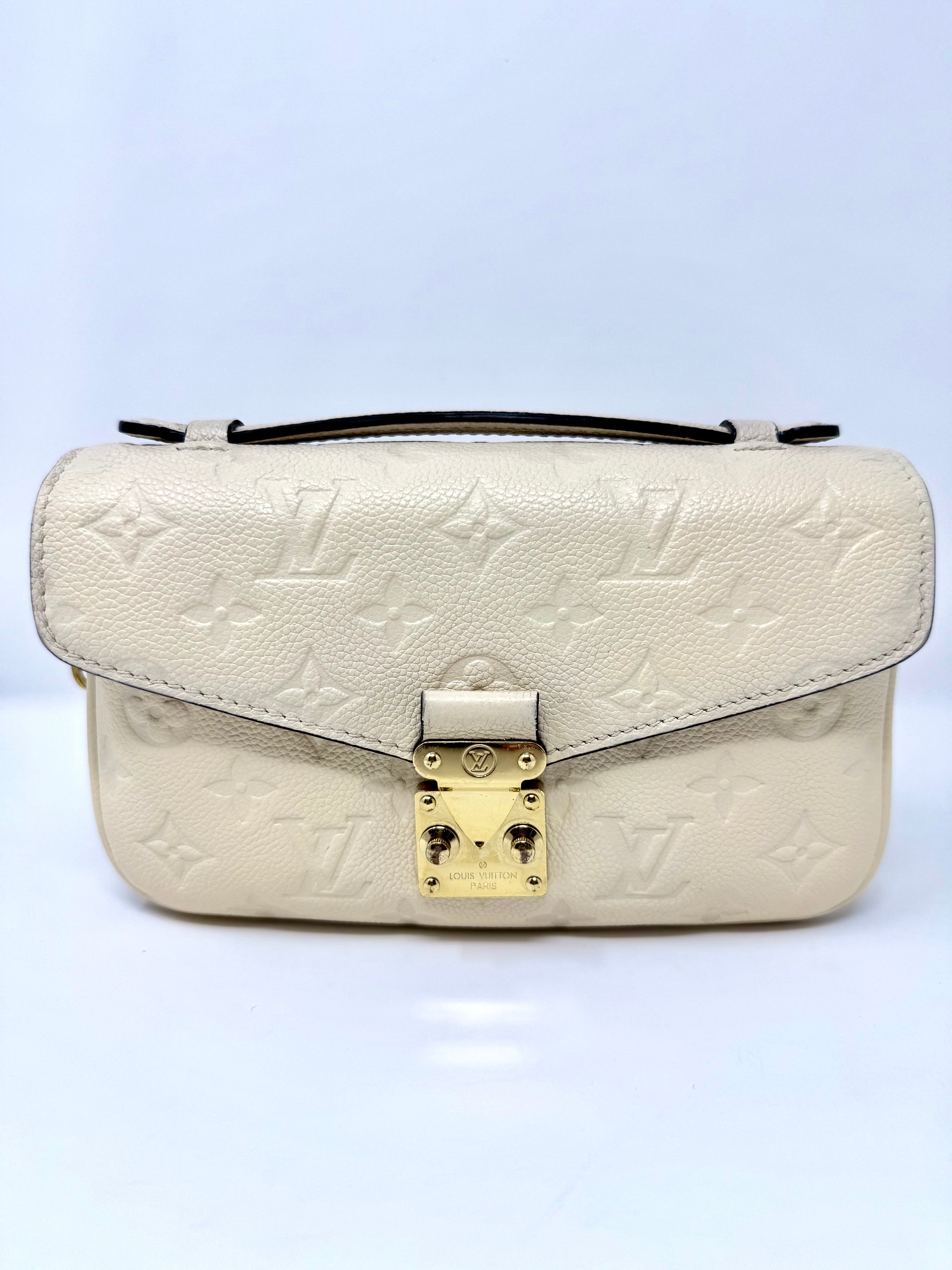 Louis Vuitton East West Pochette Métis – Monogram Empreinte Leather (Creme Beige) with Gold Hardware