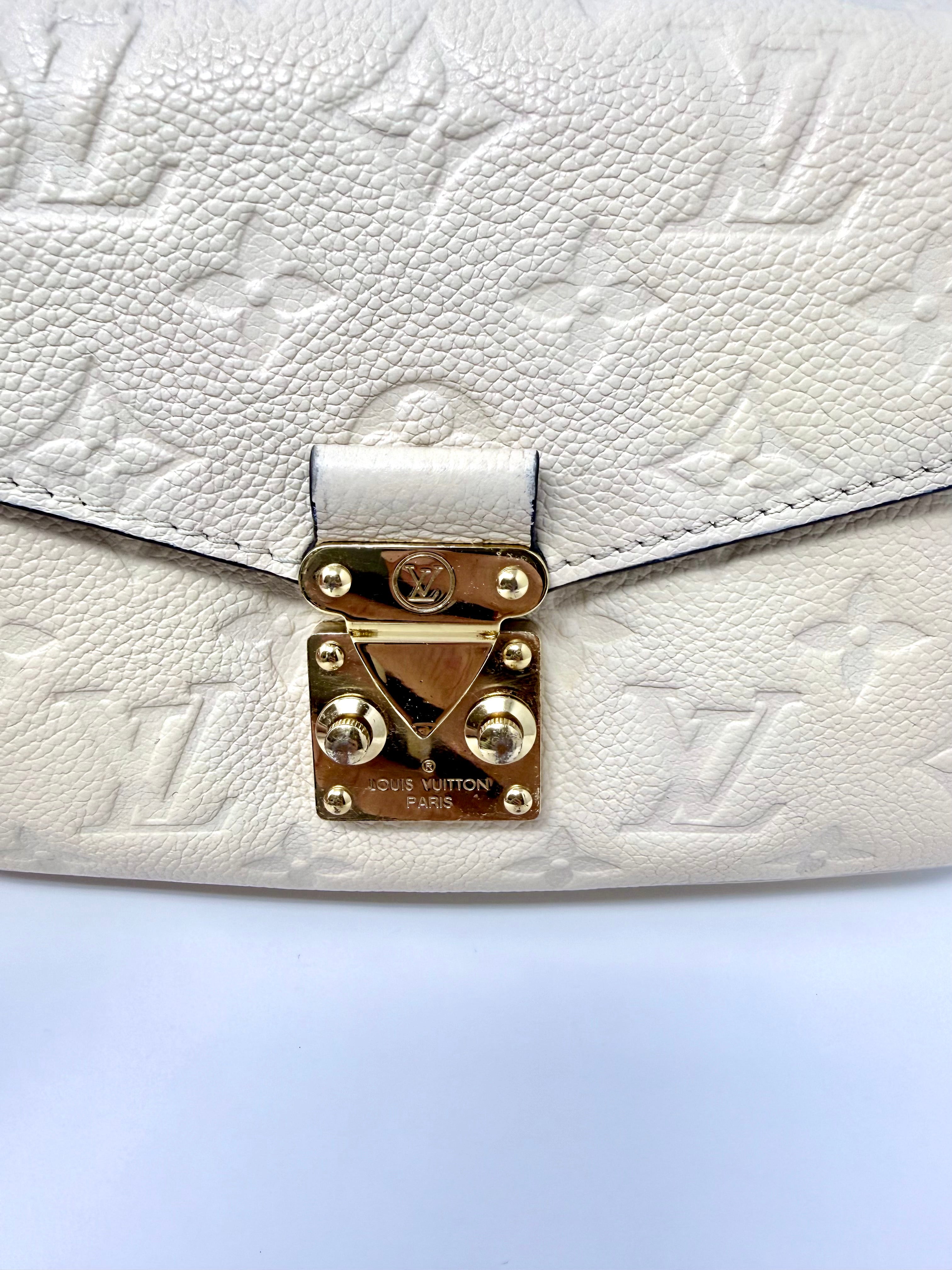 Louis Vuitton East West Pochette Métis – Monogram Empreinte Leather (Creme Beige) with Gold Hardware