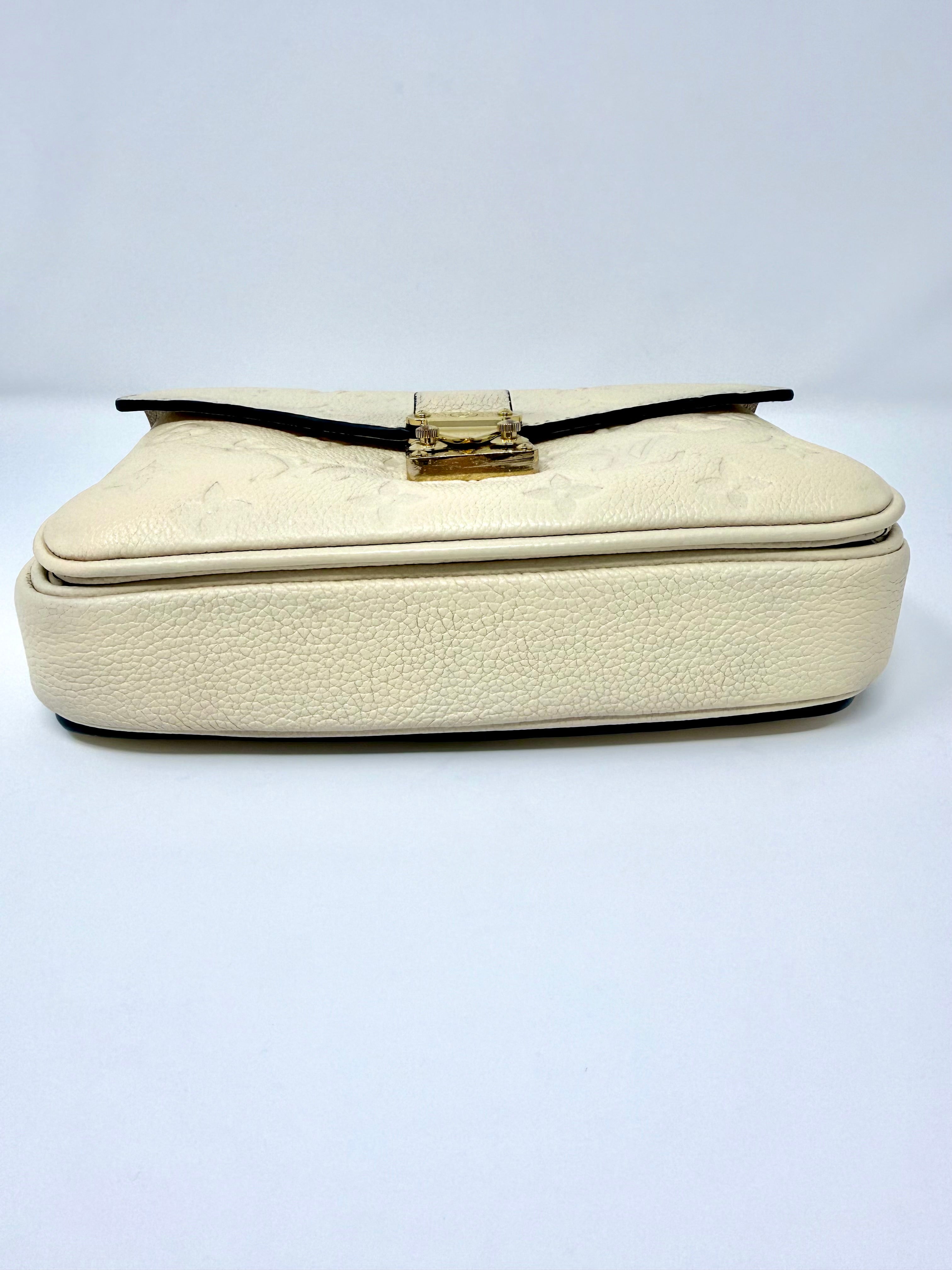 Louis Vuitton East West Pochette Métis – Monogram Empreinte Leather (Creme Beige) with Gold Hardware