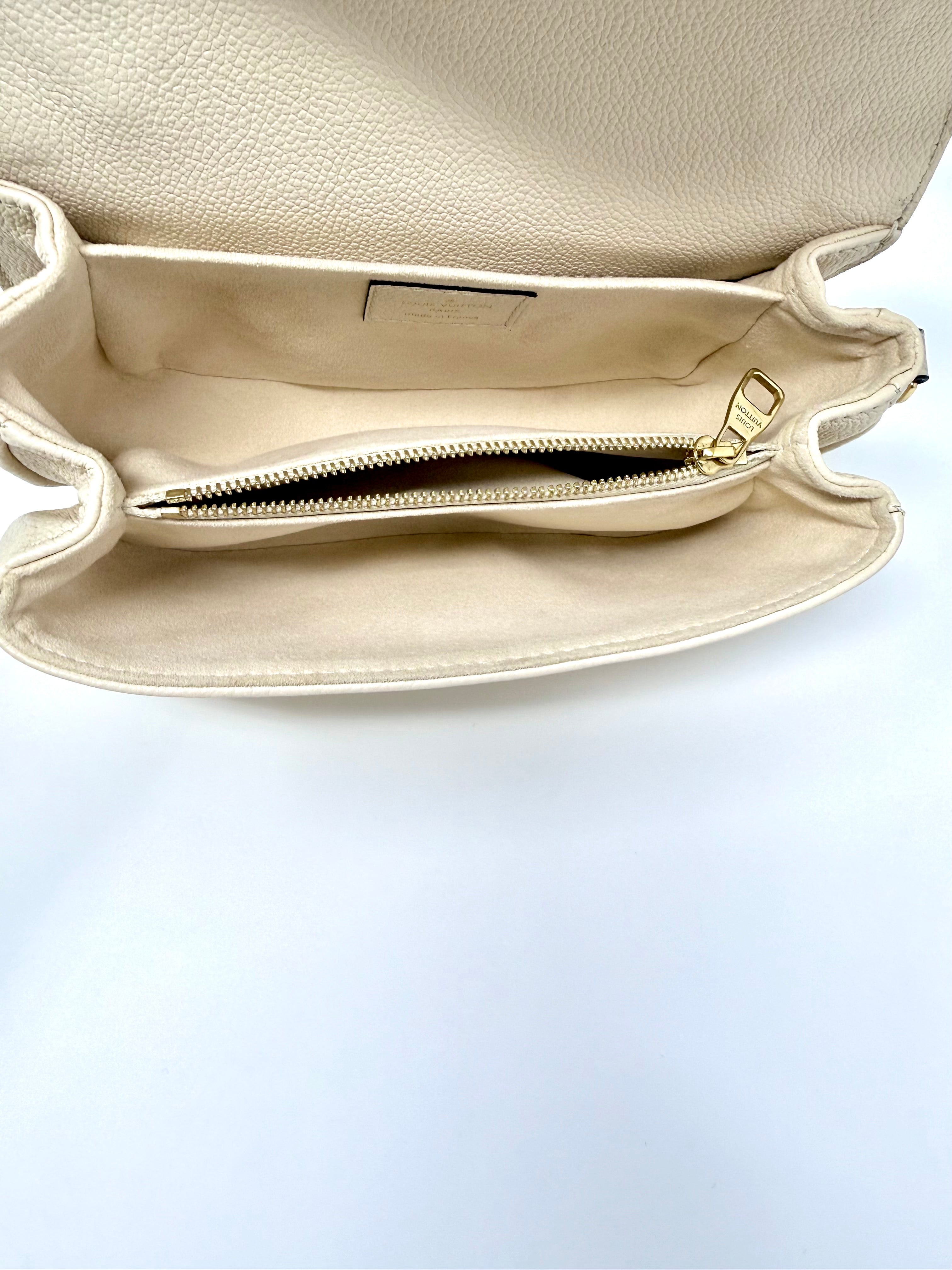 Louis Vuitton East West Pochette Métis – Monogram Empreinte Leather (Creme Beige) with Gold Hardware