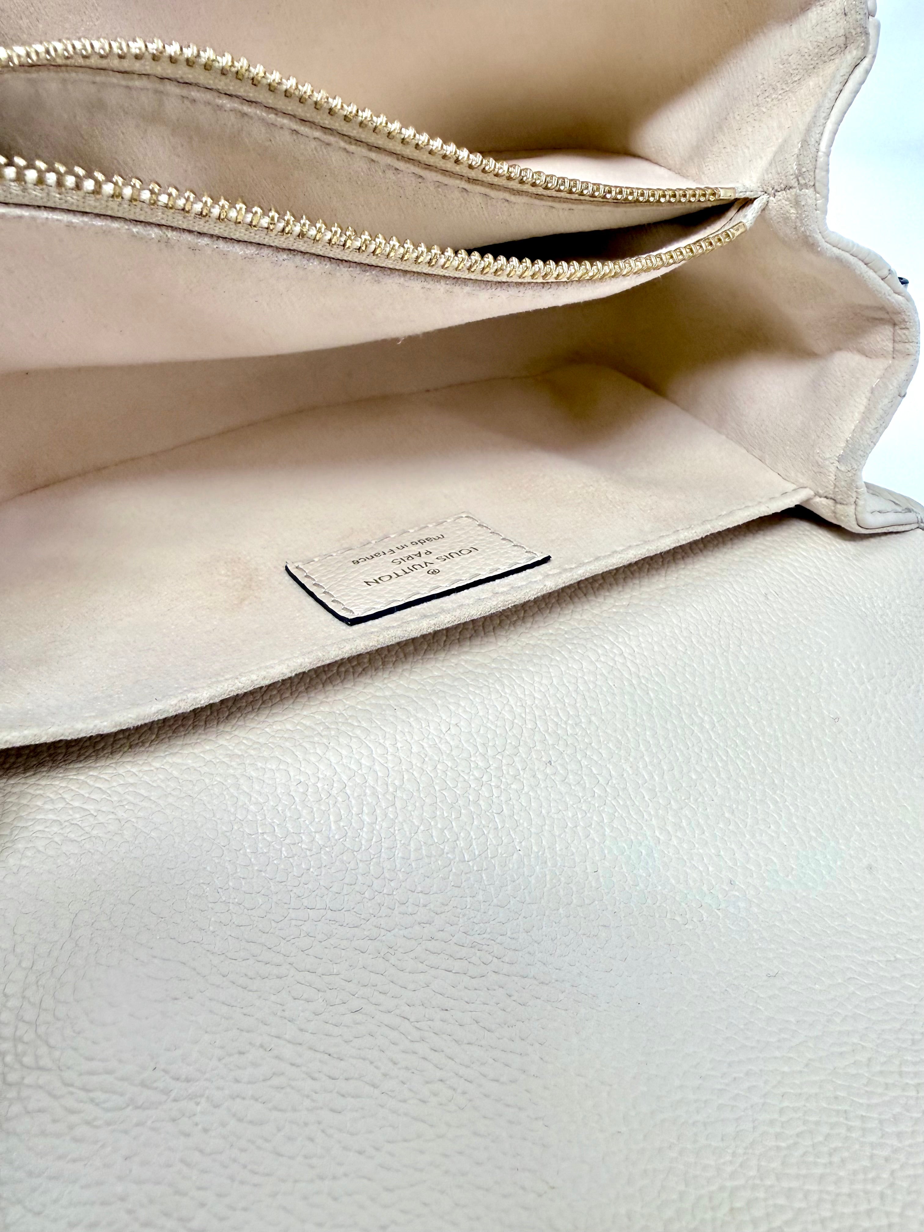 Louis Vuitton East West Pochette Métis – Monogram Empreinte Leather (Creme Beige) with Gold Hardware
