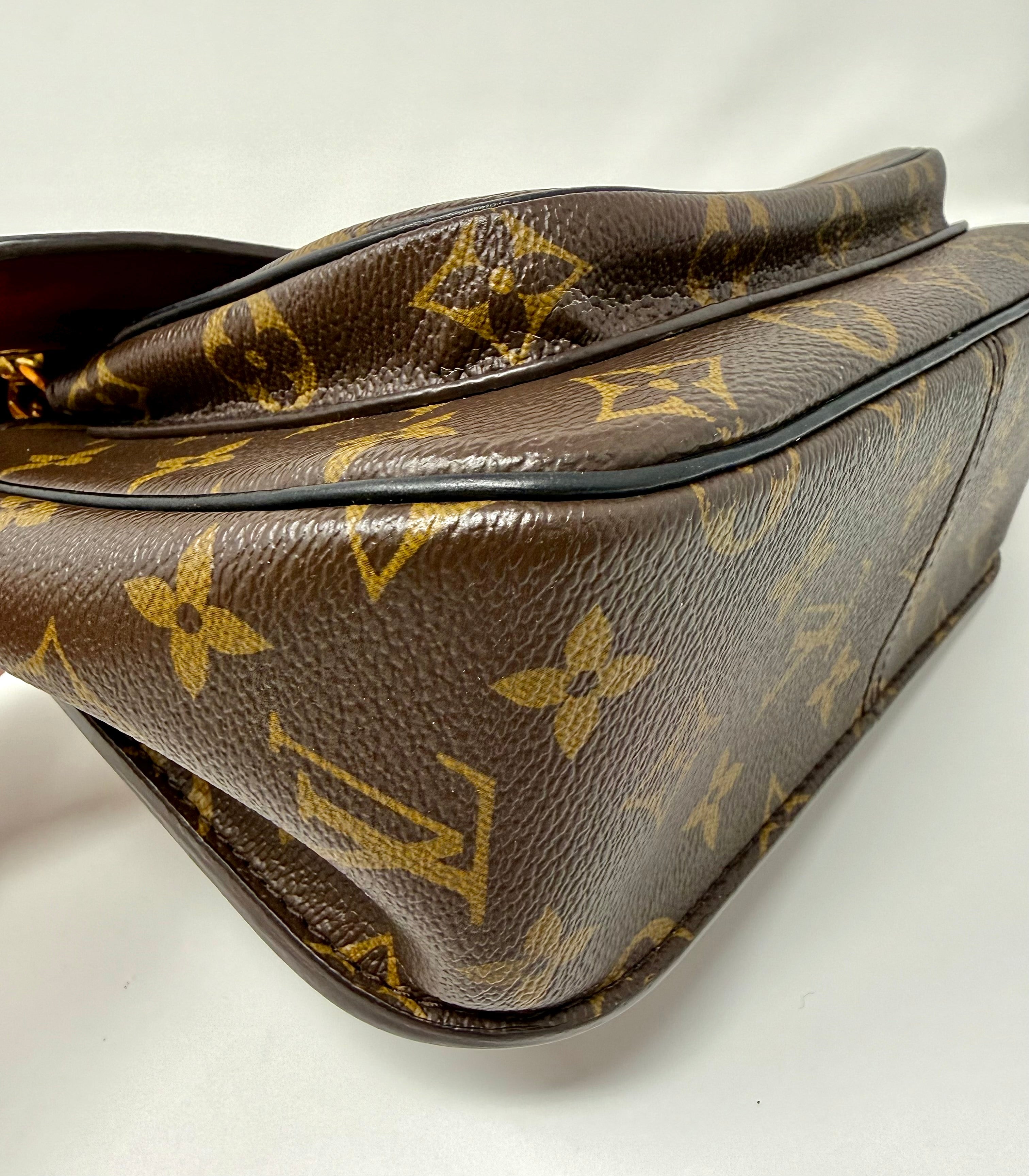 Louis Vuitton Passy – Monogram Canvas, Black Leather Trim, Gold Hardware
