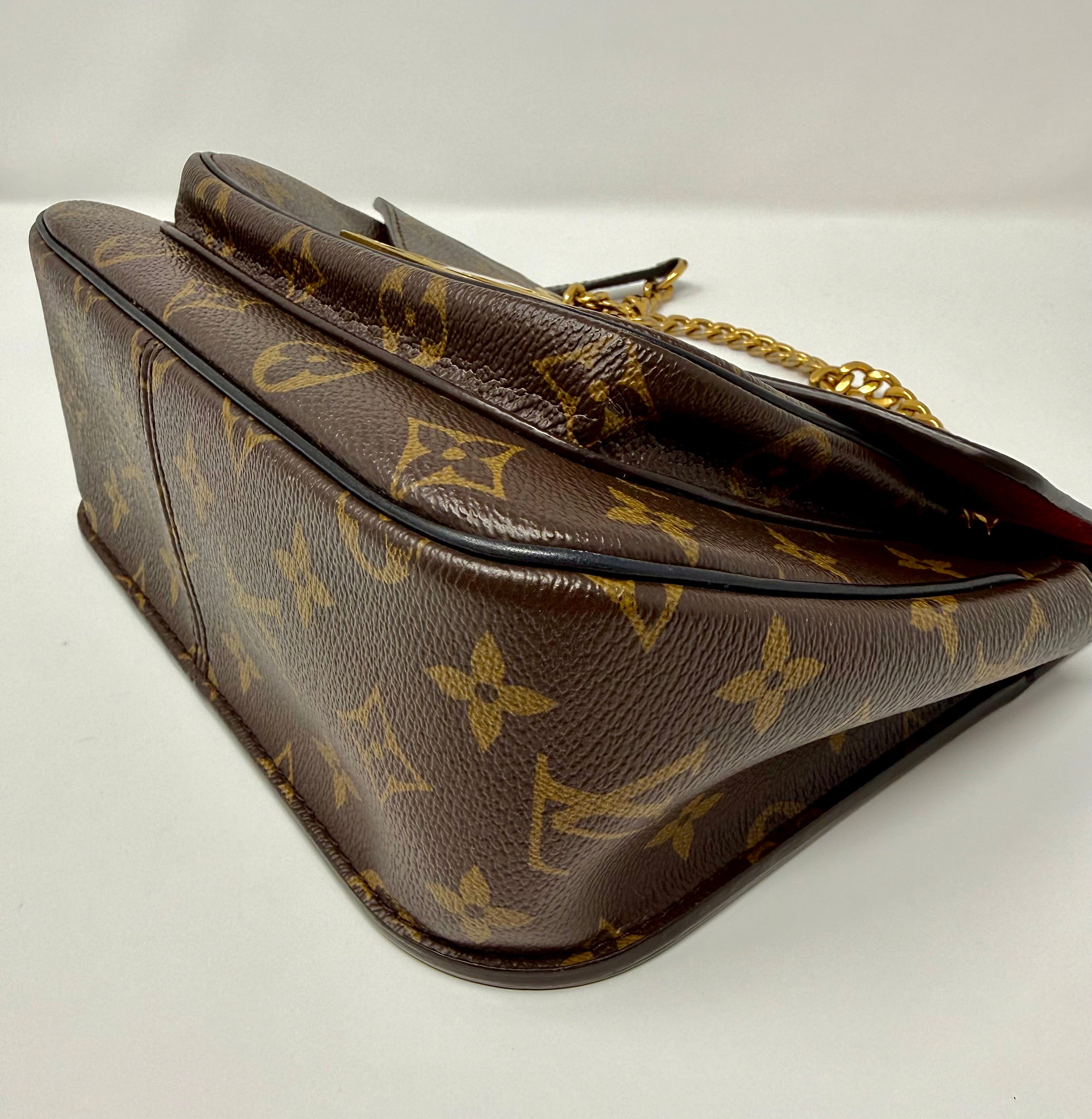 Louis Vuitton Passy – Monogram Canvas, Black Leather Trim, Gold Hardware