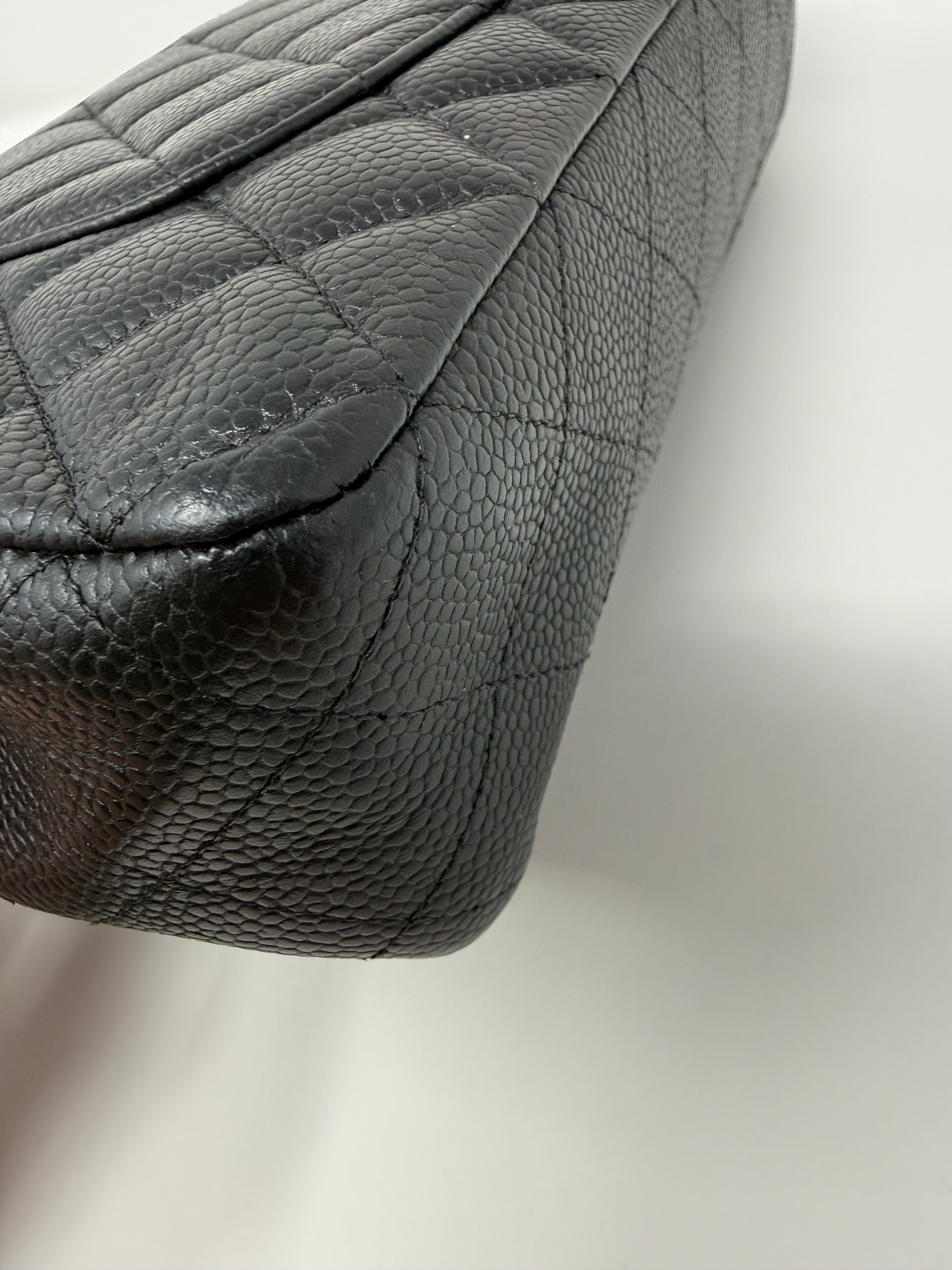 Chanel Medium Classic Double Flap – Black Caviar Leather, Silver Hardware