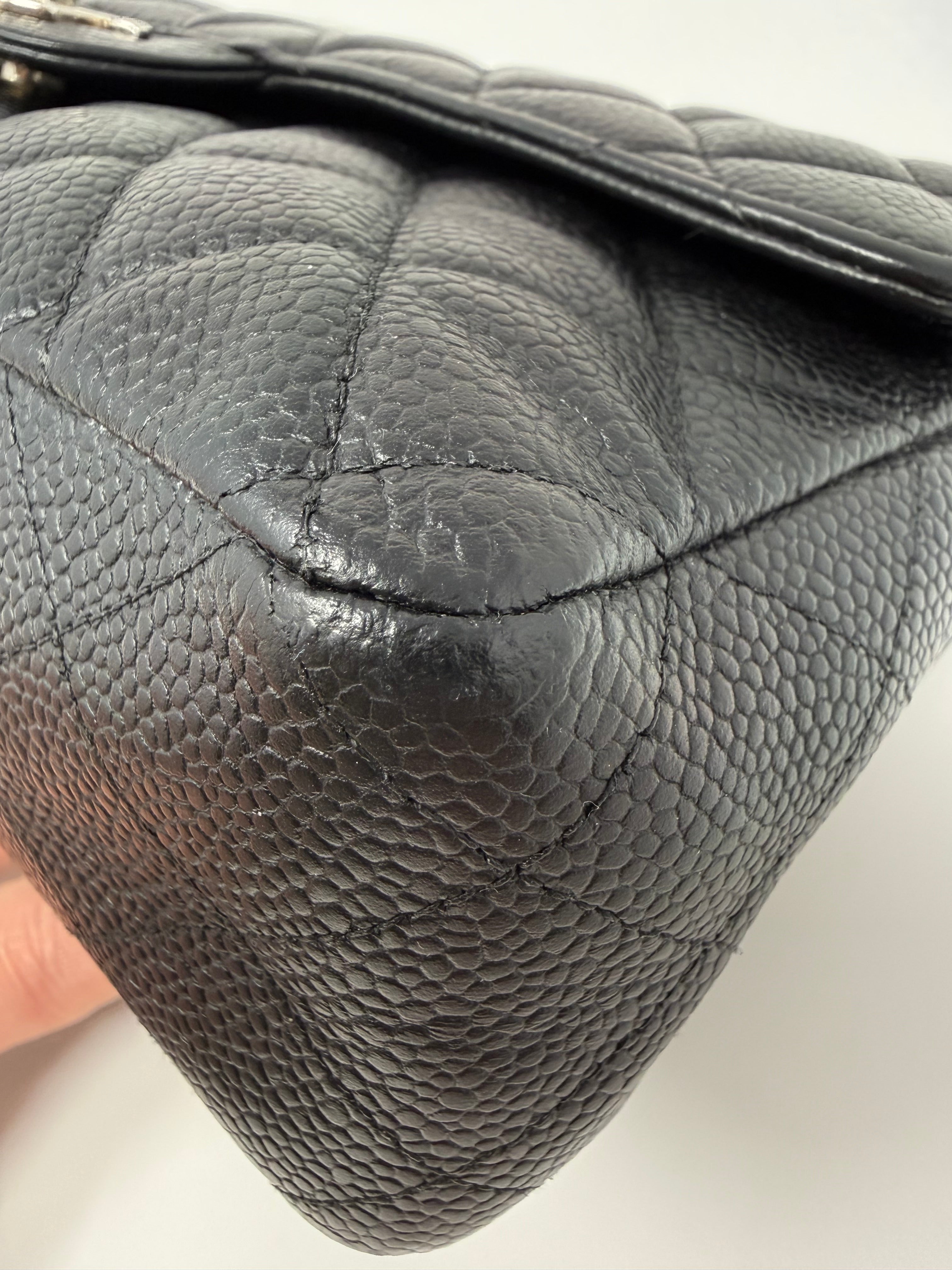 Chanel Medium Classic Double Flap – Black Caviar Leather, Silver Hardware