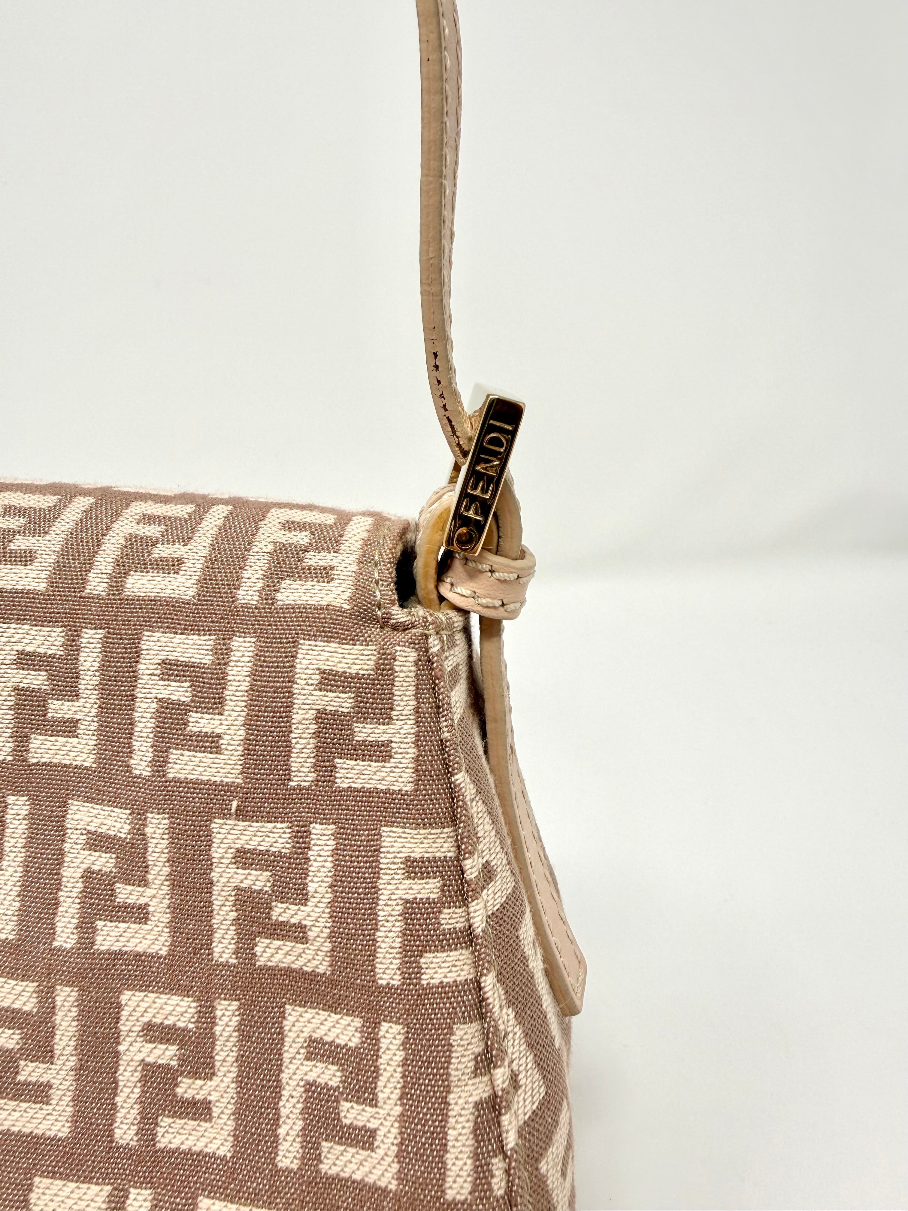 Fendi Mini Mama Baguette, Zucchino FF Canvas, Cipria Pink - Vintage