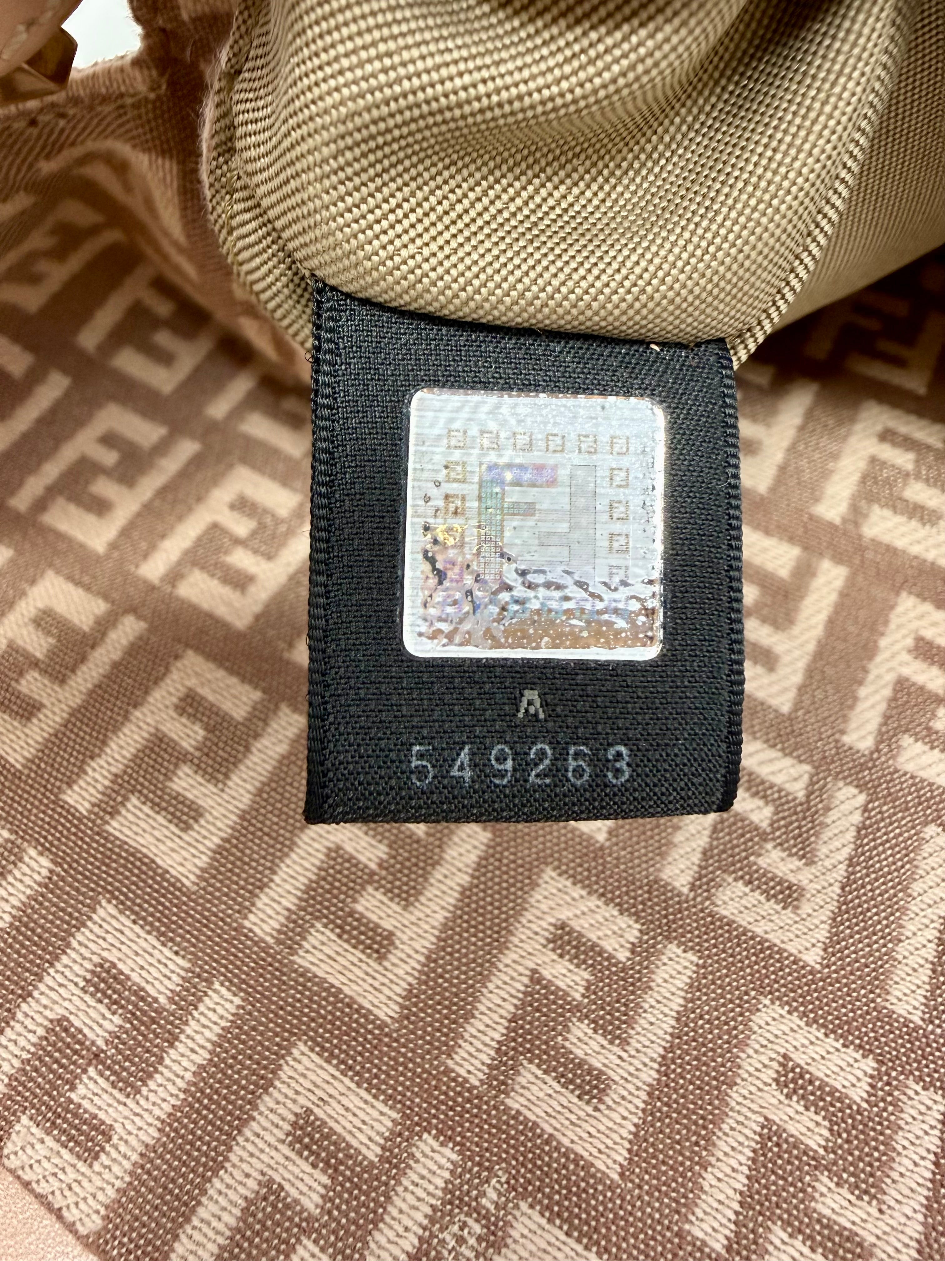 Fendi Mini Mama Baguette, Zucchino FF Canvas, Cipria Pink - Vintage