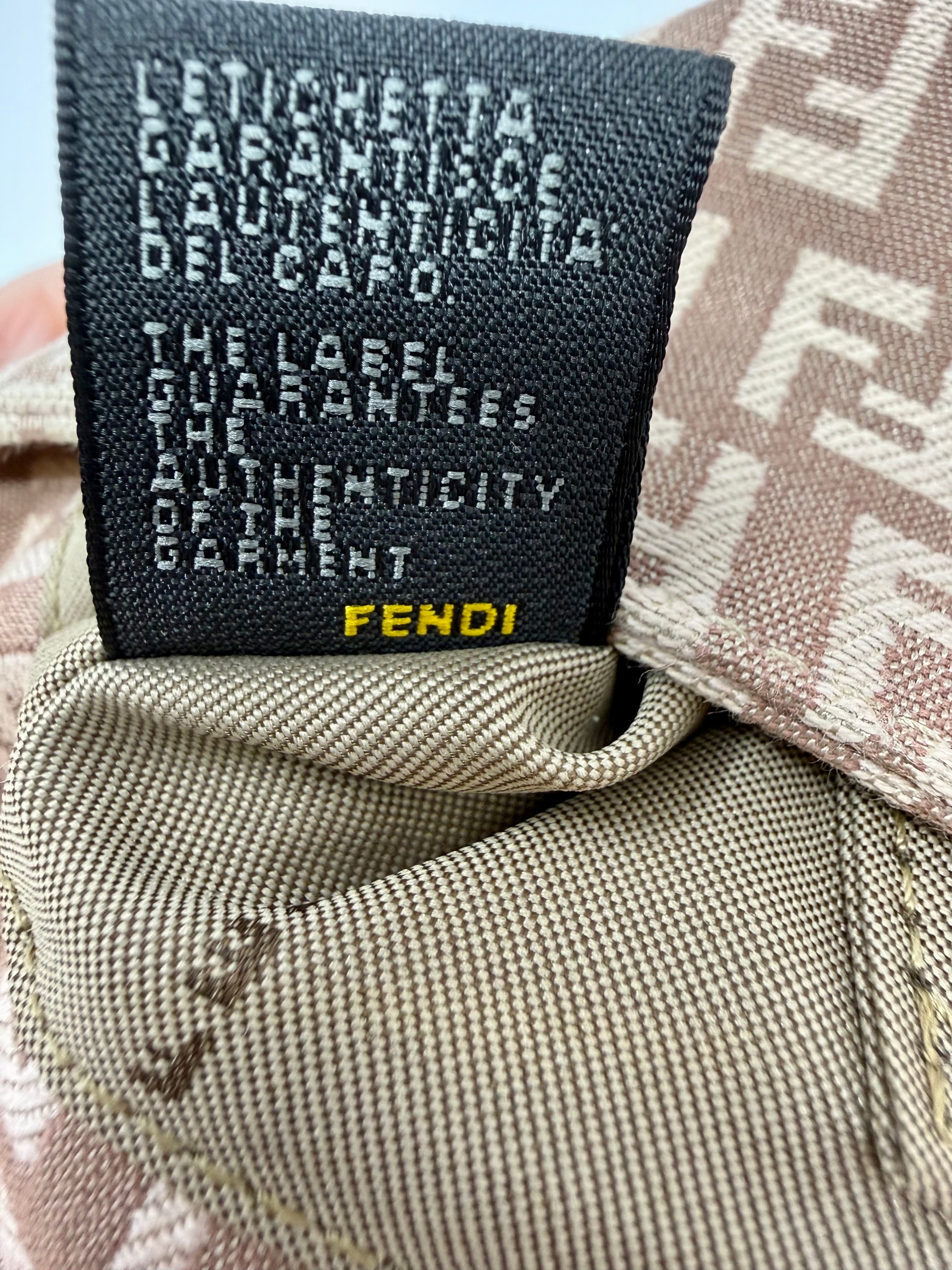 Fendi Mini Mama Baguette, Zucchino FF Canvas, Cipria Pink - Vintage