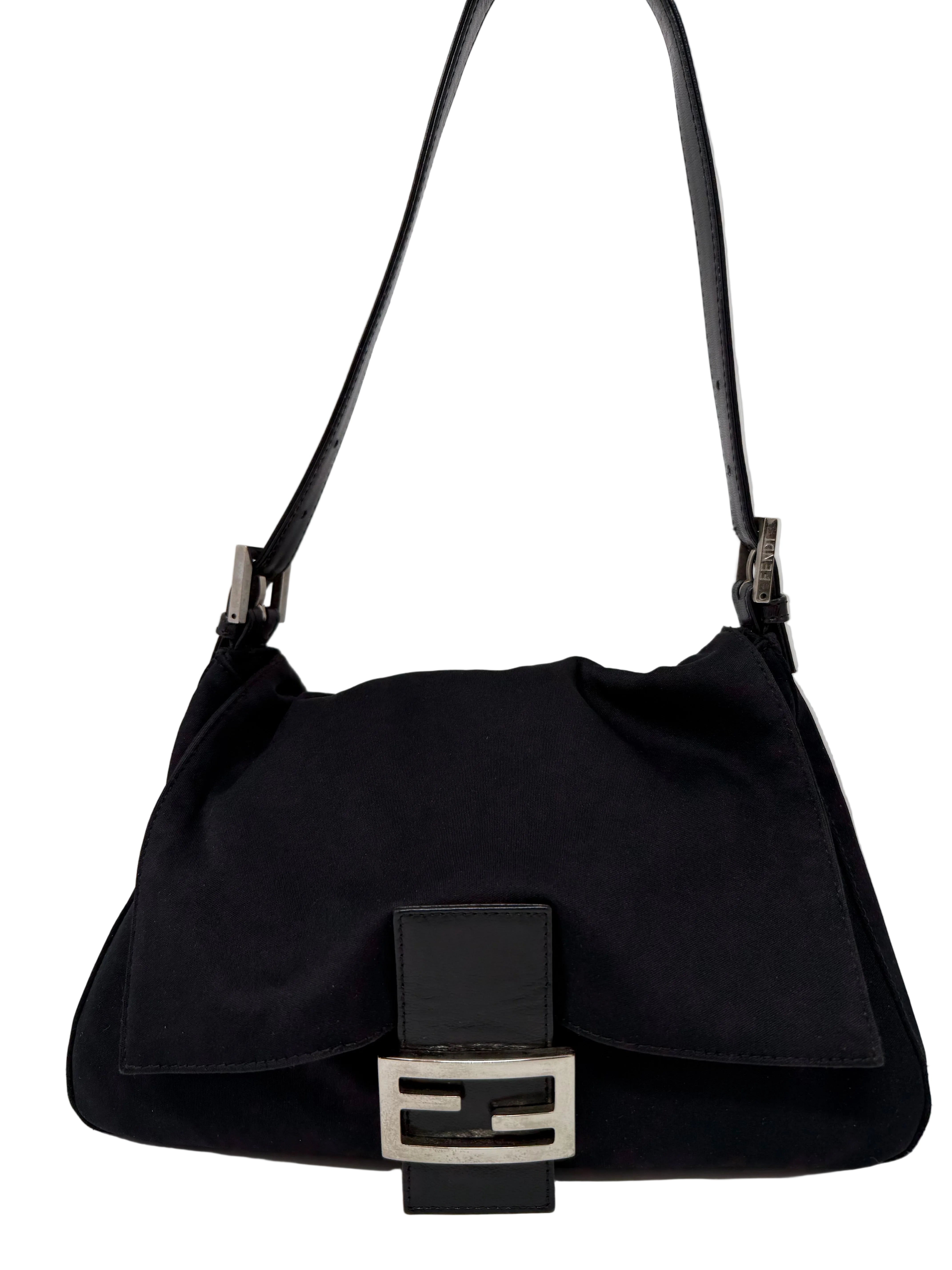 Fendi Neoprene Mama Baguette Shoulder Bag – Black, Vintage Y2K