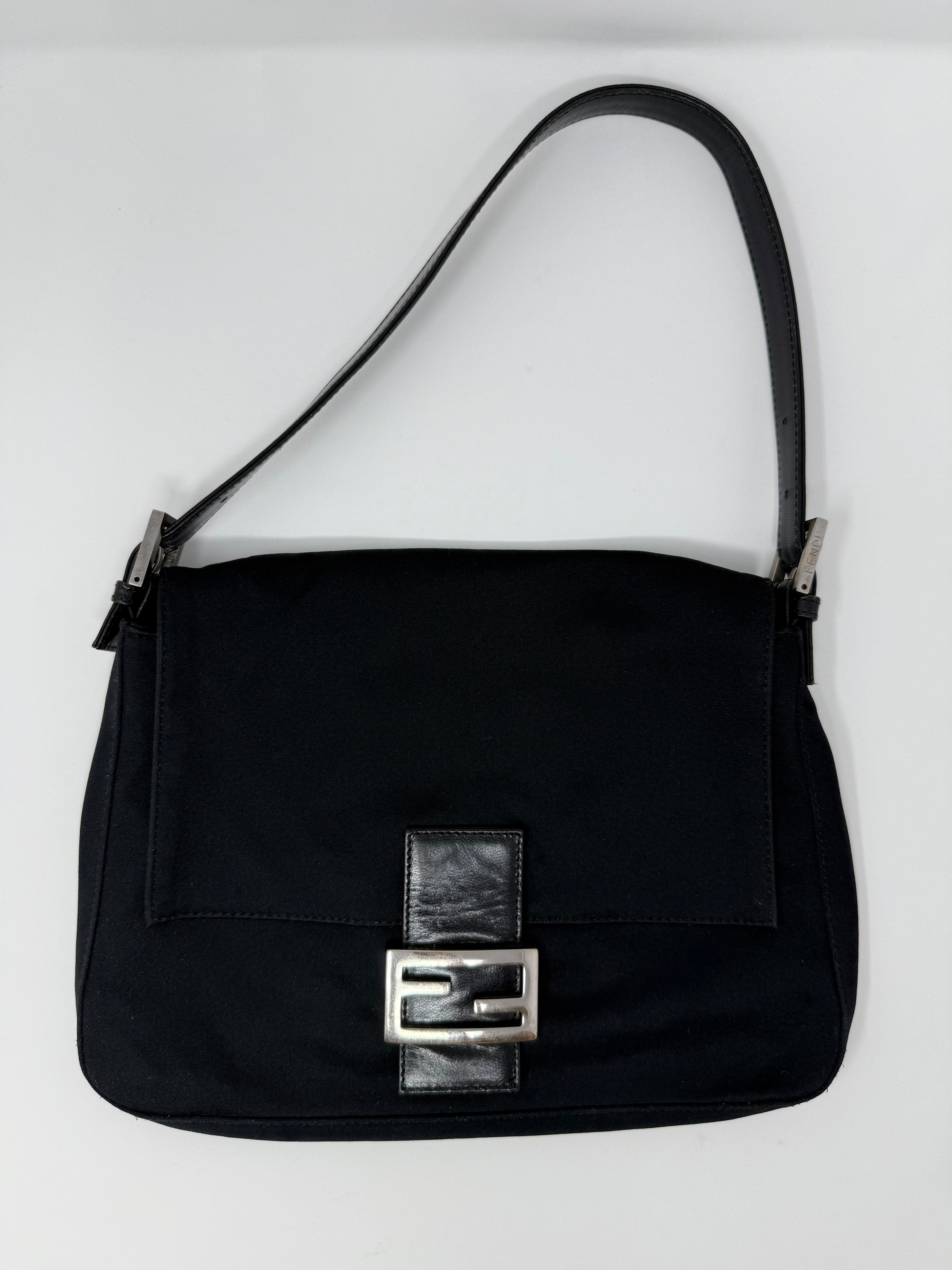 Fendi Neoprene Mama Baguette Shoulder Bag – Black, Vintage Y2K