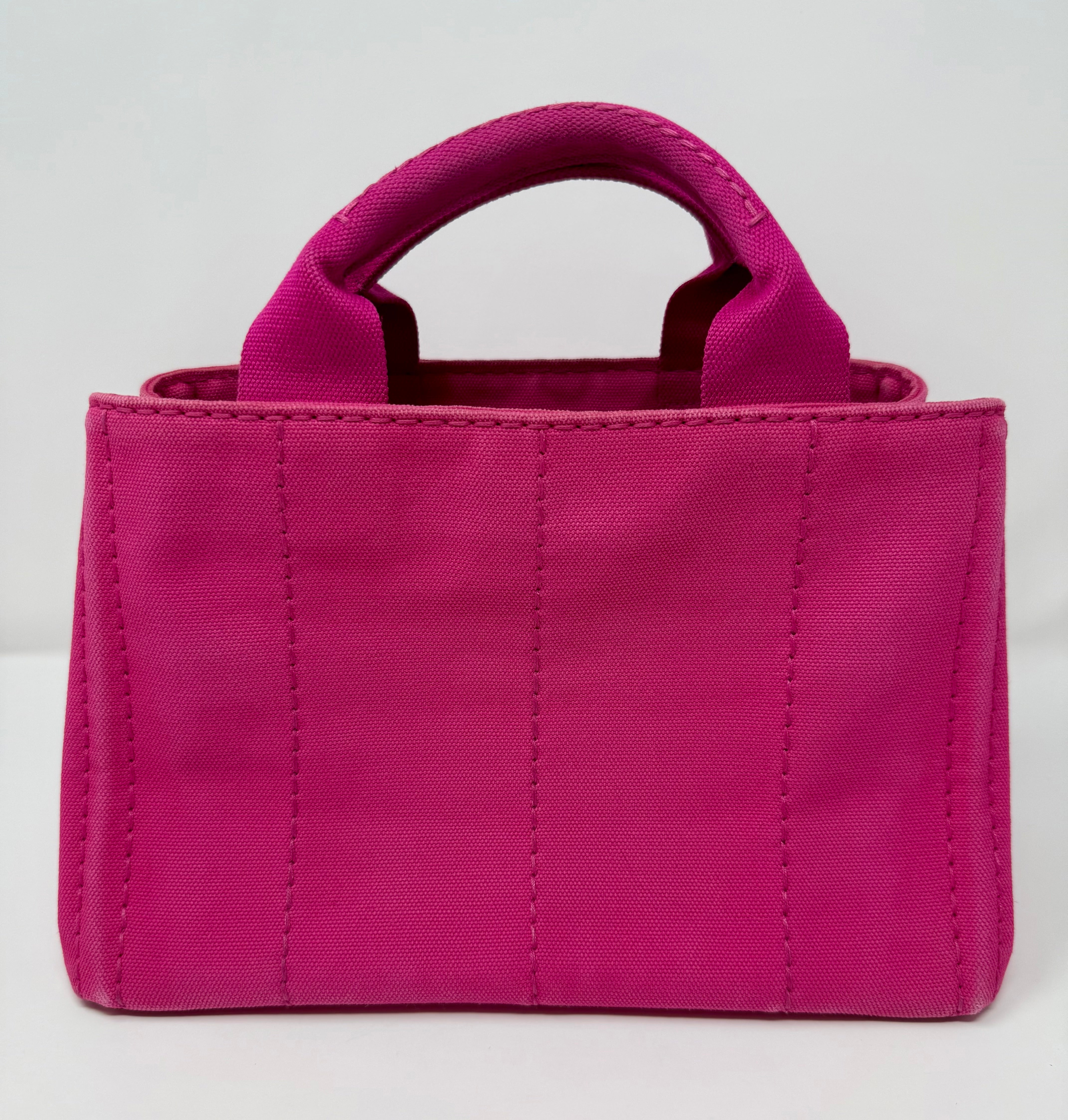 Prada Small Canapa Canvas Tote | Pink 2-Way Bag