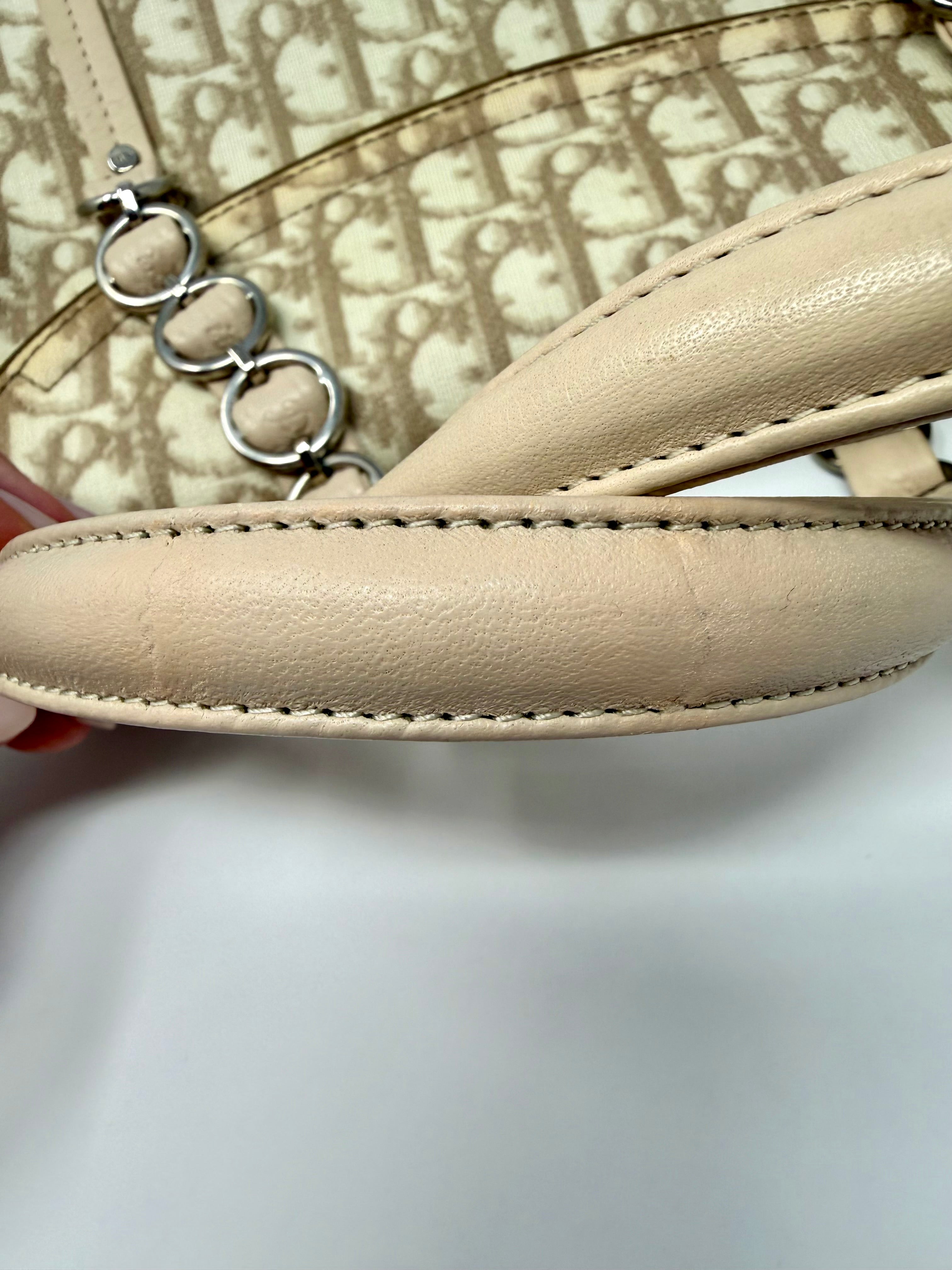 Christian Dior Romantique Trotter Small Shoulder Bag| Beige Canvas| Vintage 2003