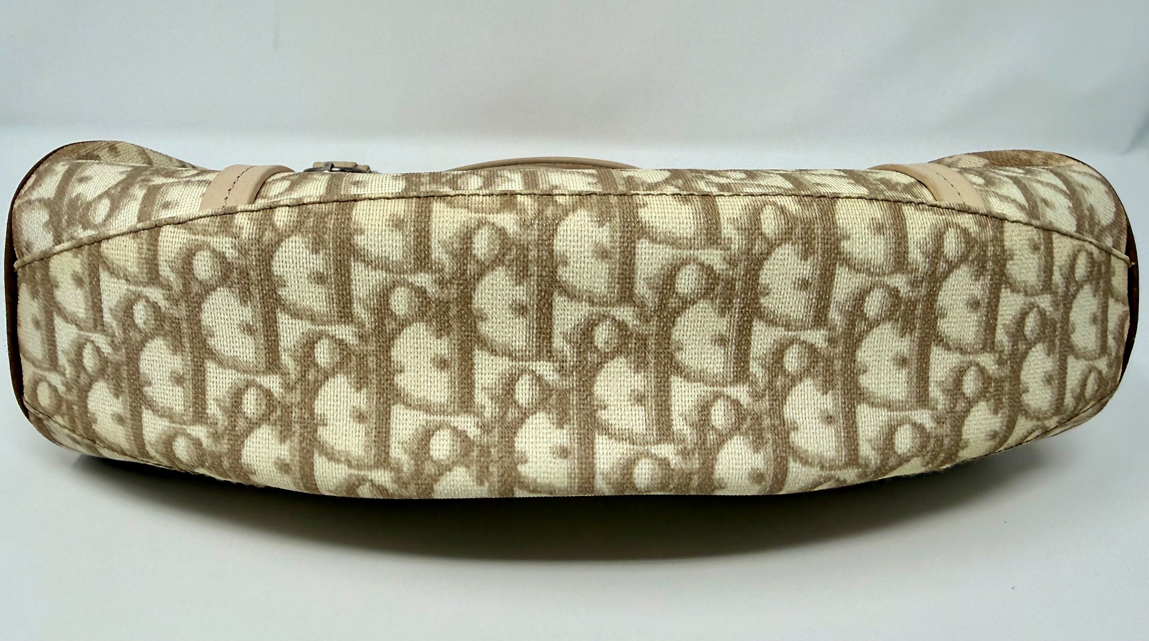 Christian Dior Romantique Trotter Small Shoulder Bag| Beige Canvas| Vintage 2003