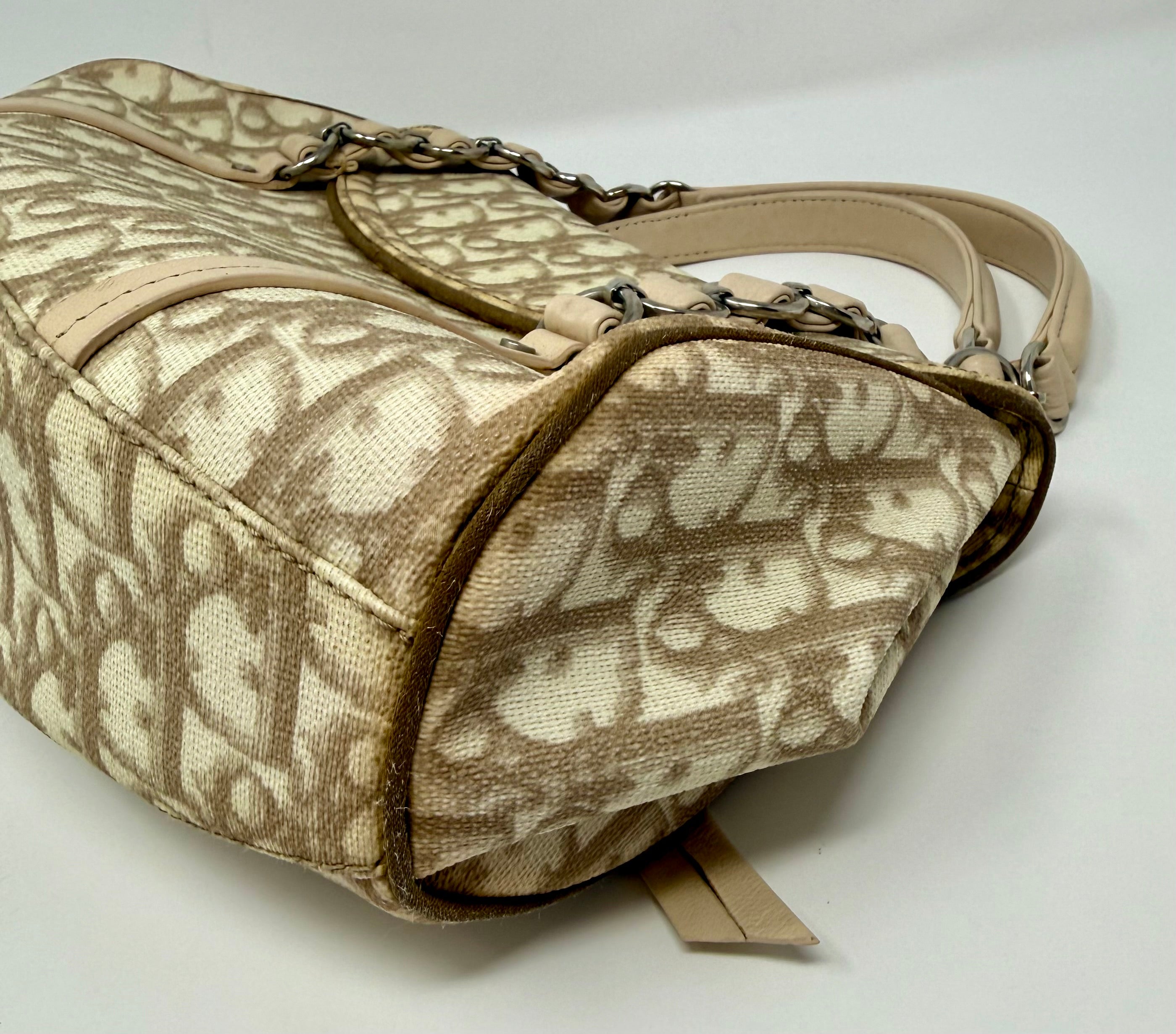 Christian Dior Romantique Trotter Small Shoulder Bag| Beige Canvas| Vintage 2003