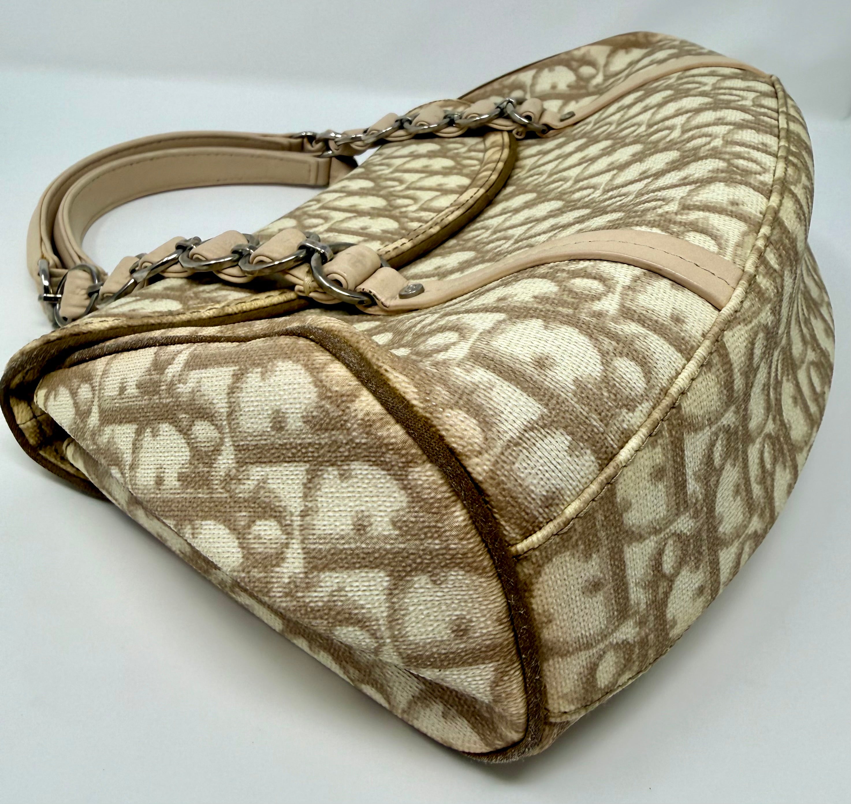 Christian Dior Romantique Trotter Small Shoulder Bag| Beige Canvas| Vintage 2003