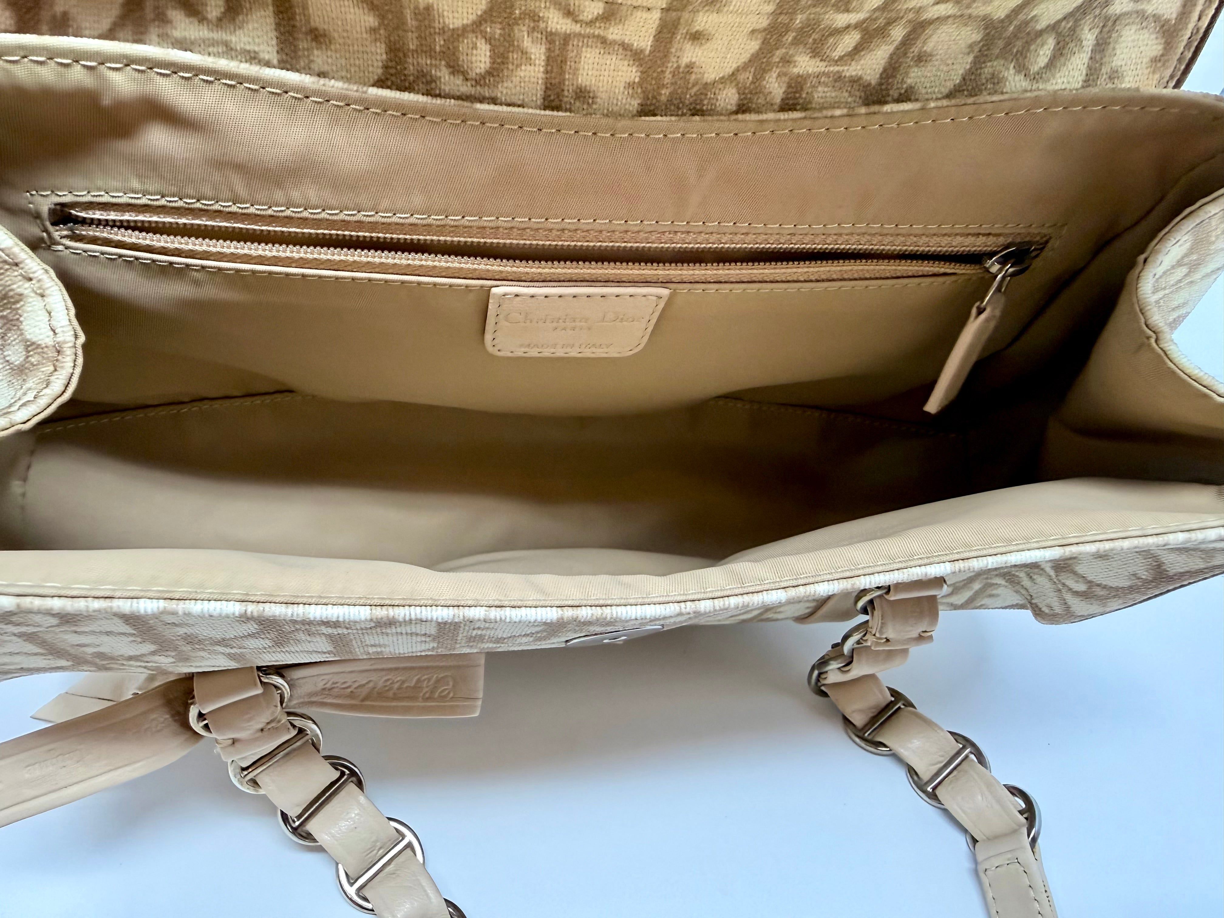Christian Dior Romantique Trotter Small Shoulder Bag| Beige Canvas| Vintage 2003