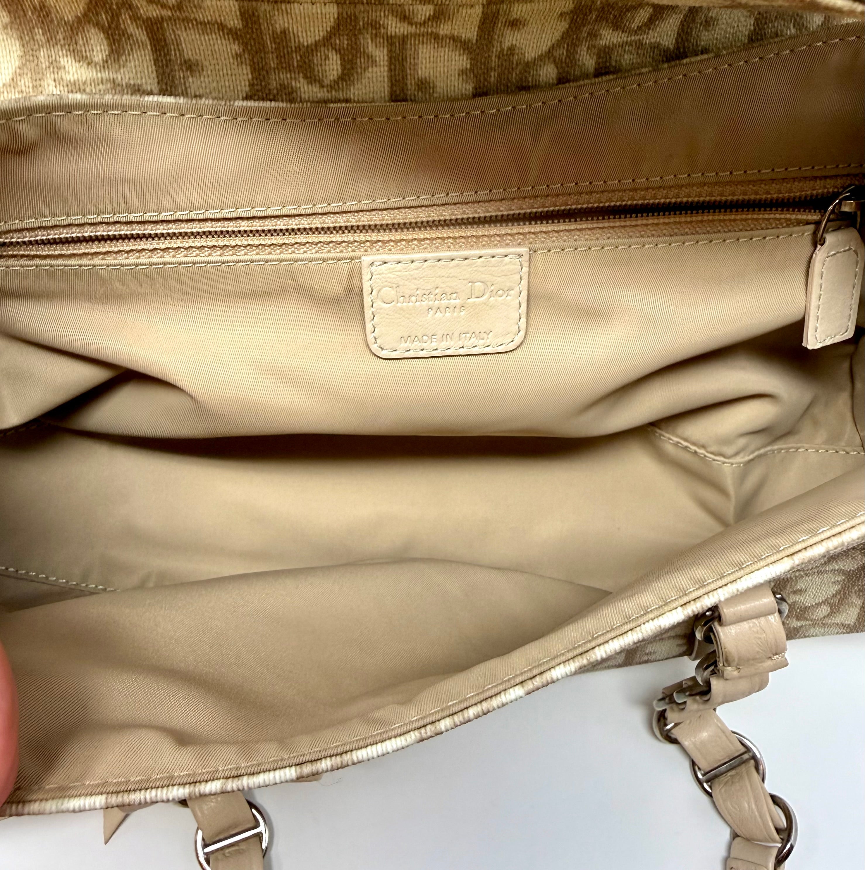 Christian Dior Romantique Trotter Small Shoulder Bag| Beige Canvas| Vintage 2003