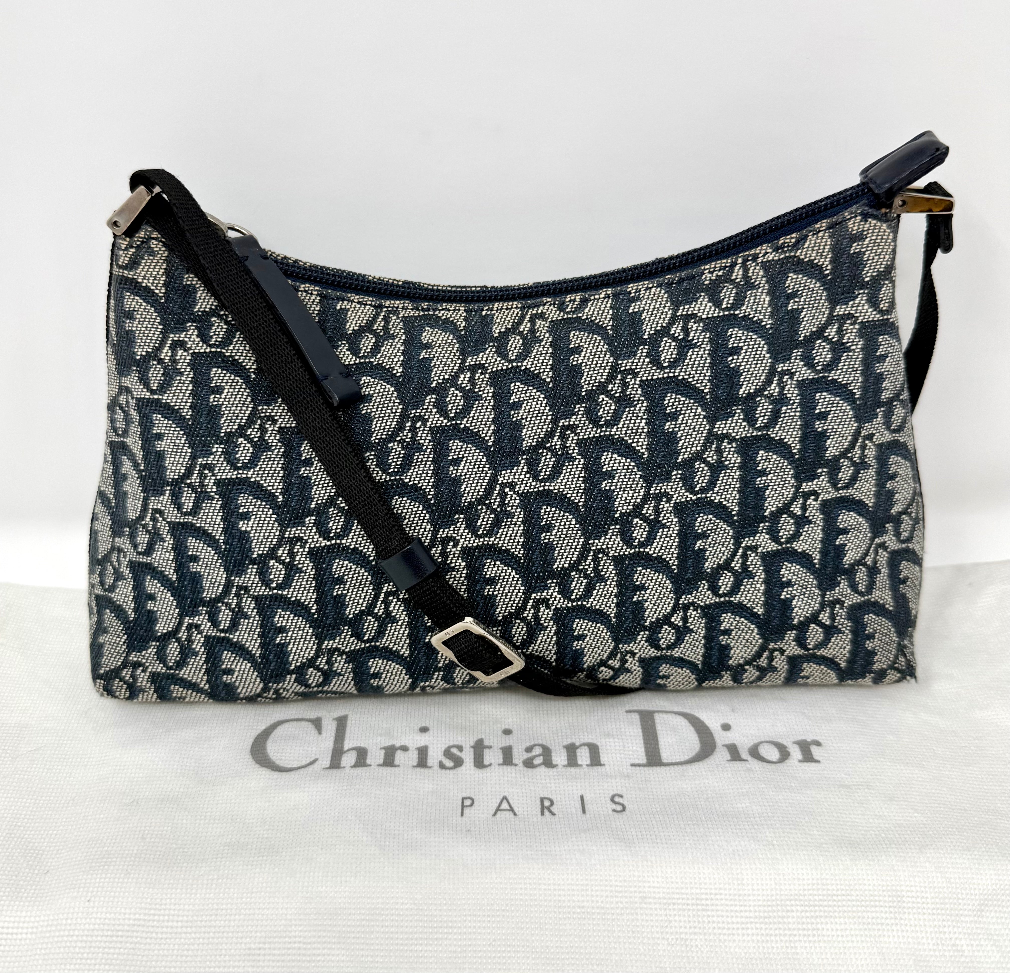 Christian Dior Vintage Diorissimo Trotter Pochette Shoulder Bag – Blue, 2002