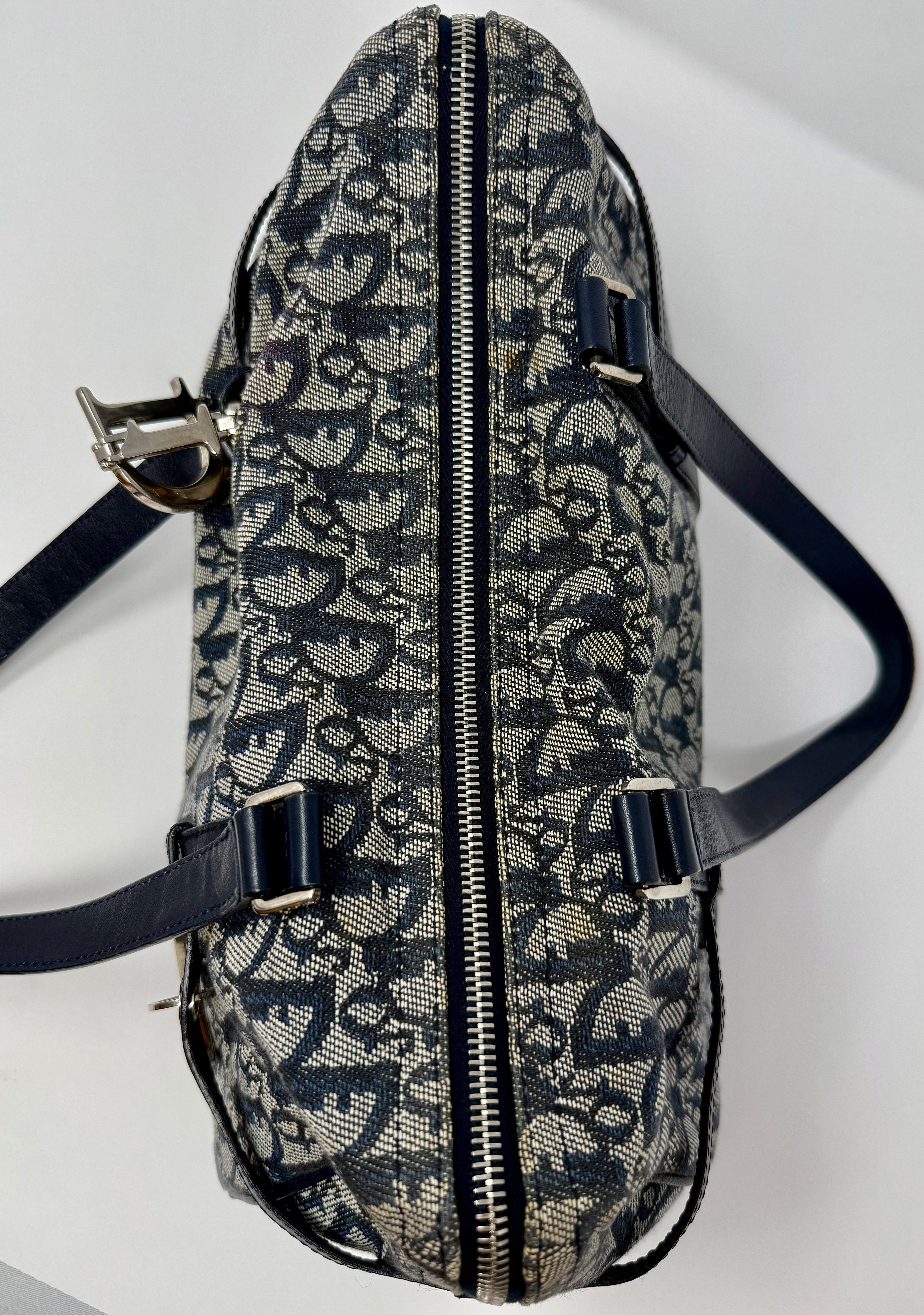 Christian Dior Diorissimo Charms Shoulder Boston Bag| Blue Trotter Canvas| Vintage 2004