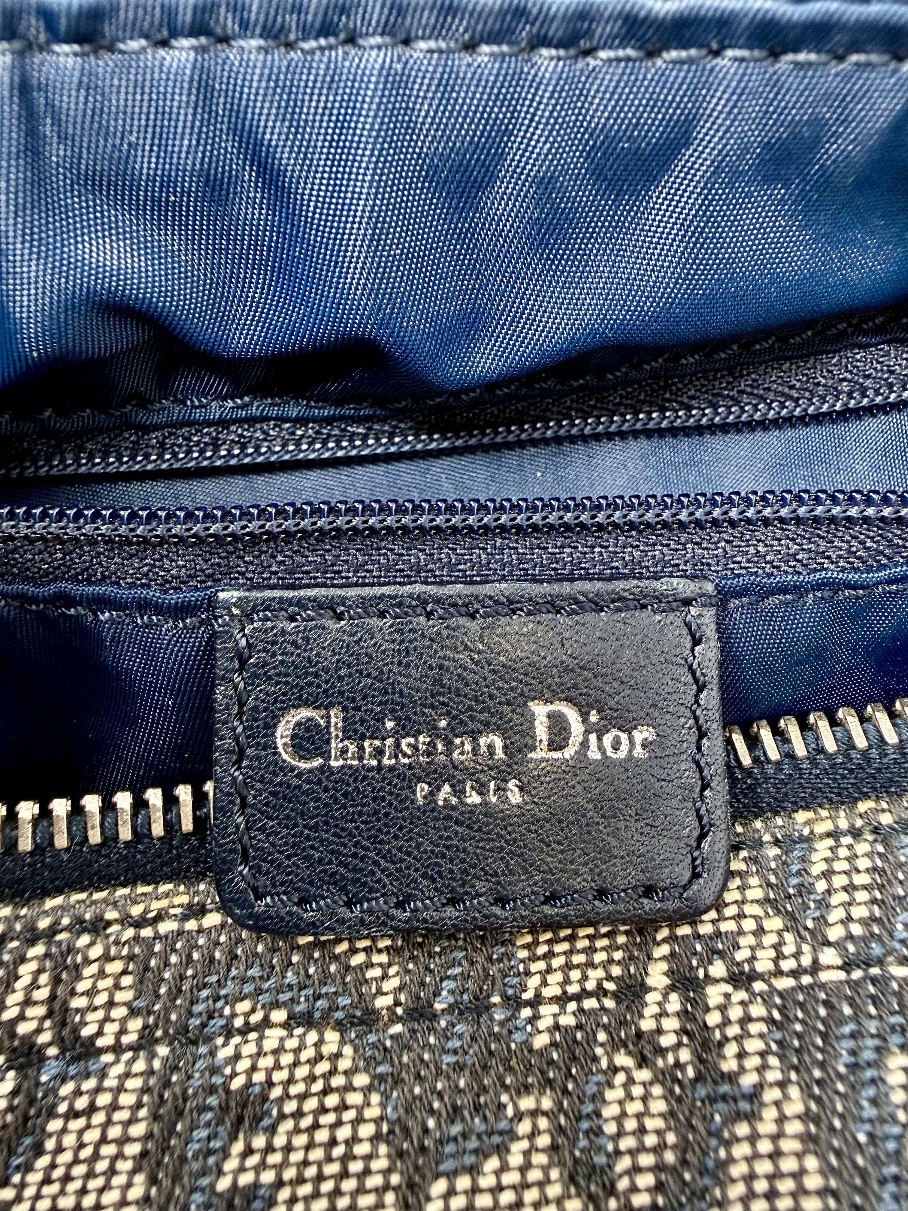 Christian Dior Diorissimo Charms Shoulder Boston Bag| Blue Trotter Canvas| Vintage 2004