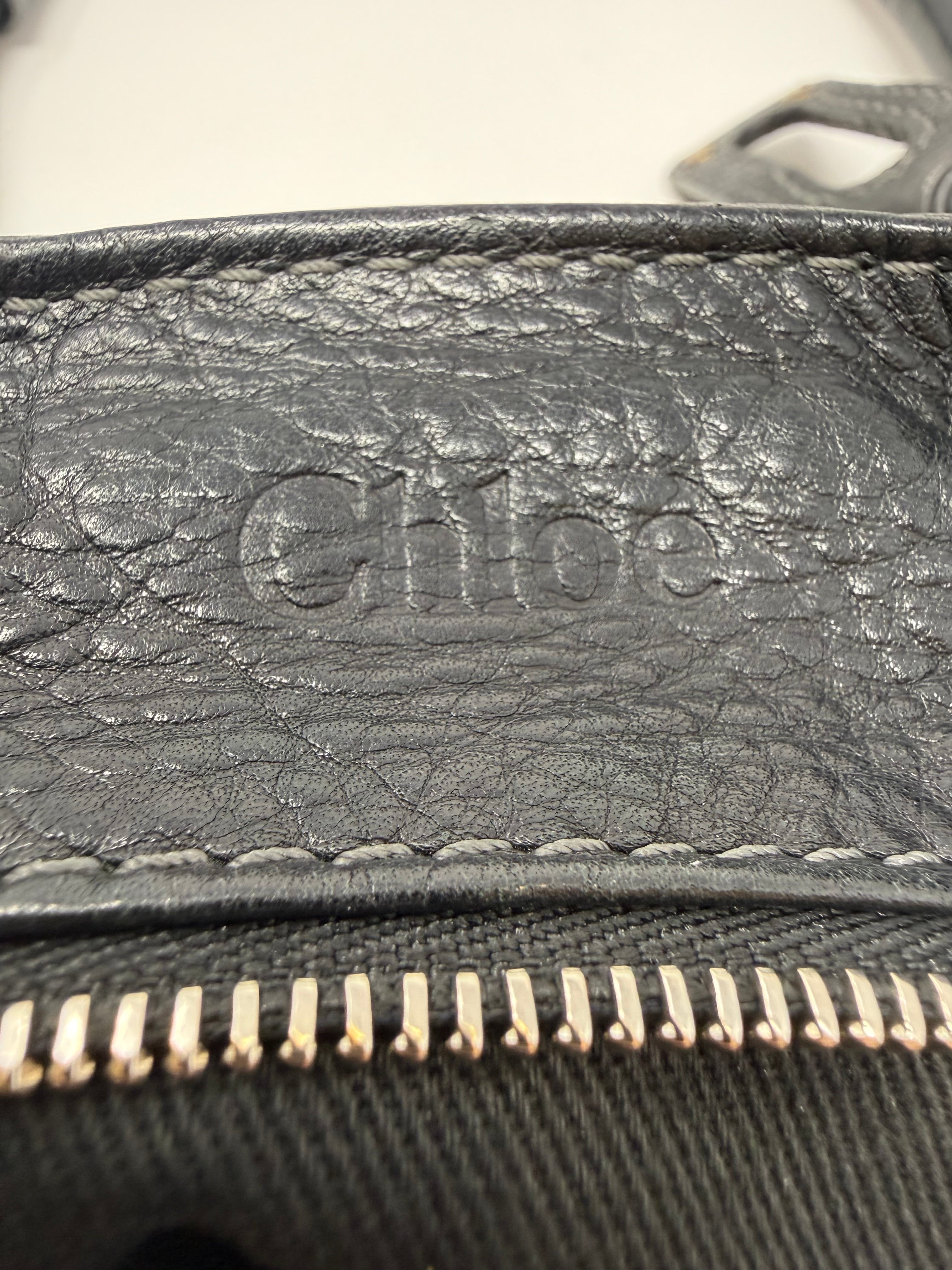 Chloé Paddington Medium Satchel – Black Grained Leather, Vintage (2000s)