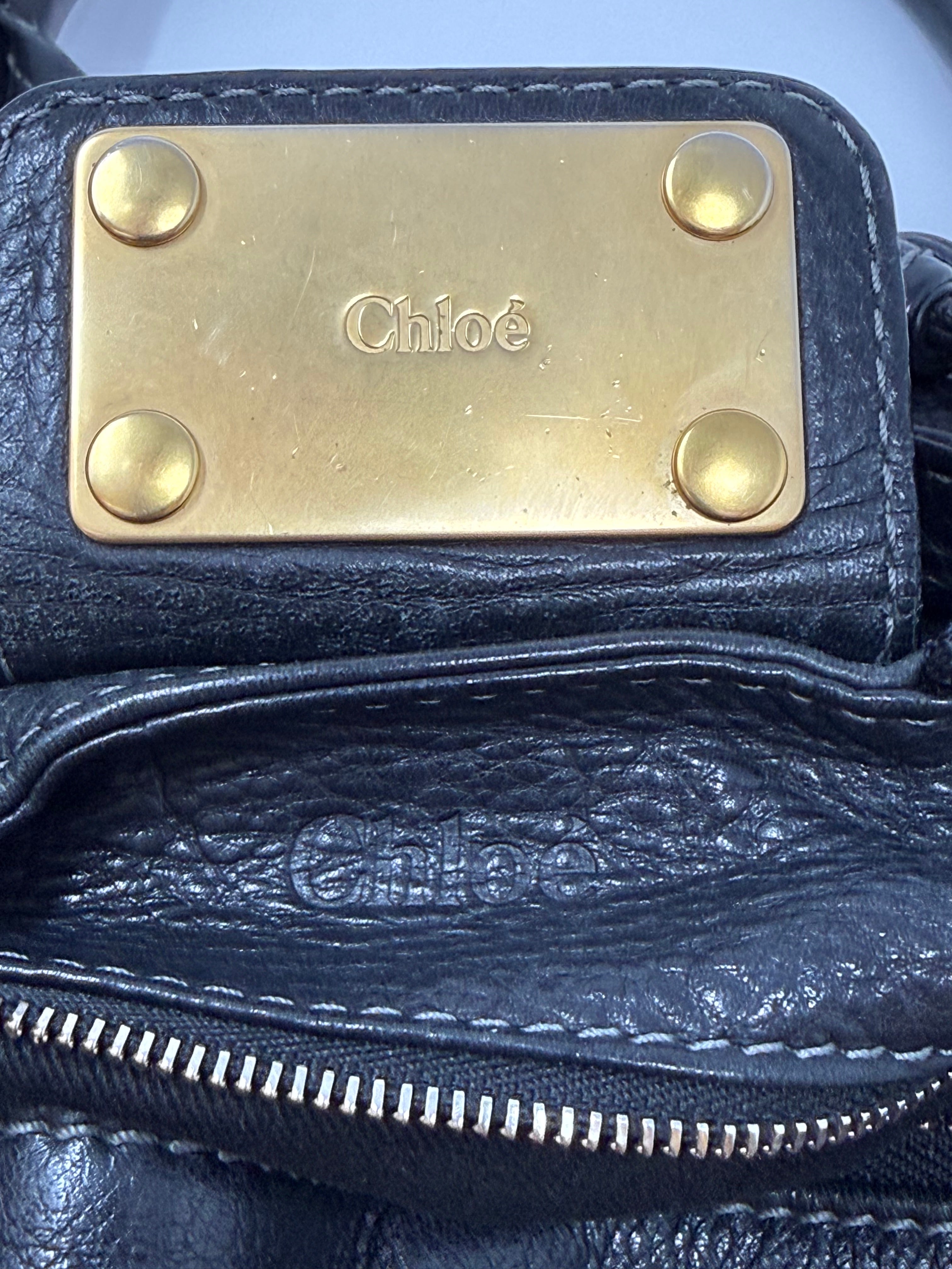 Chloé Paddington Medium Satchel – Black Grained Leather, Vintage (2000s)