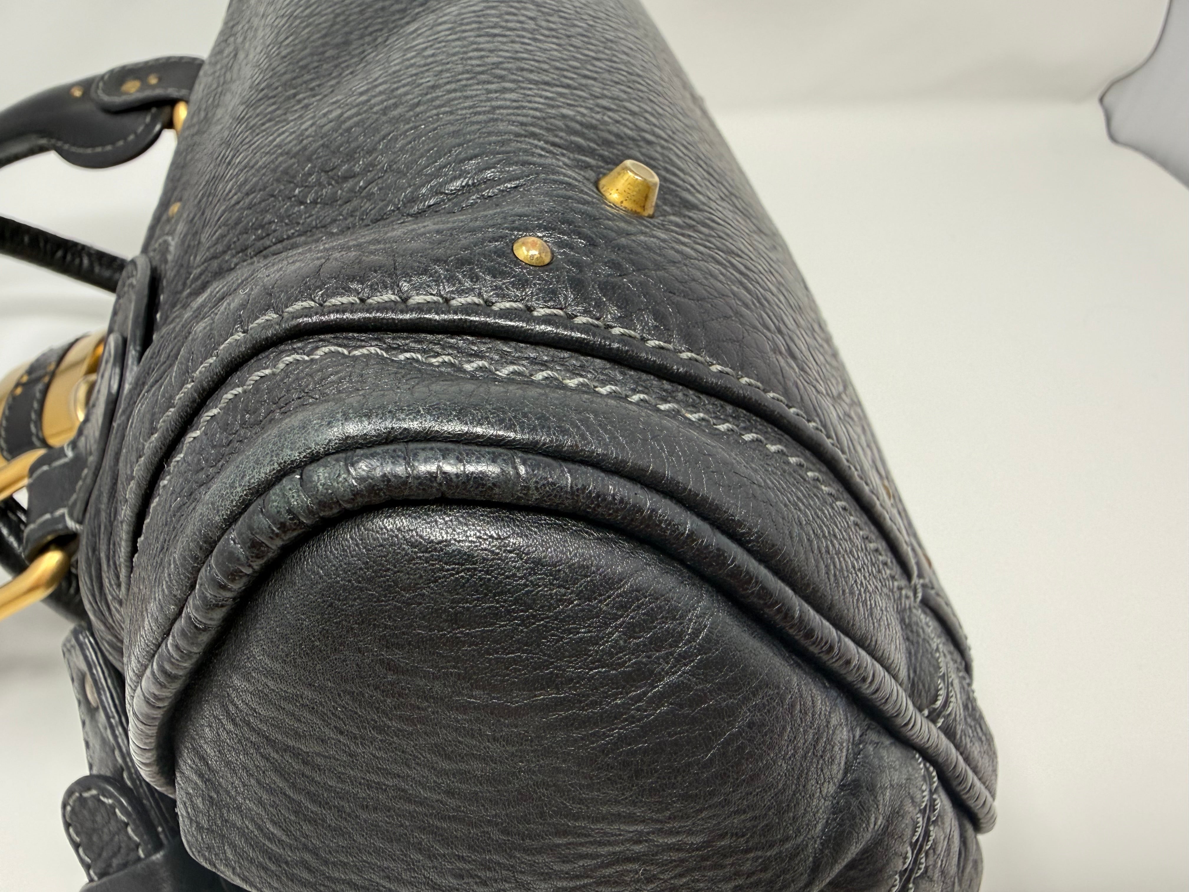 Chloé Paddington Medium Satchel – Black Grained Leather, Vintage (2000s)