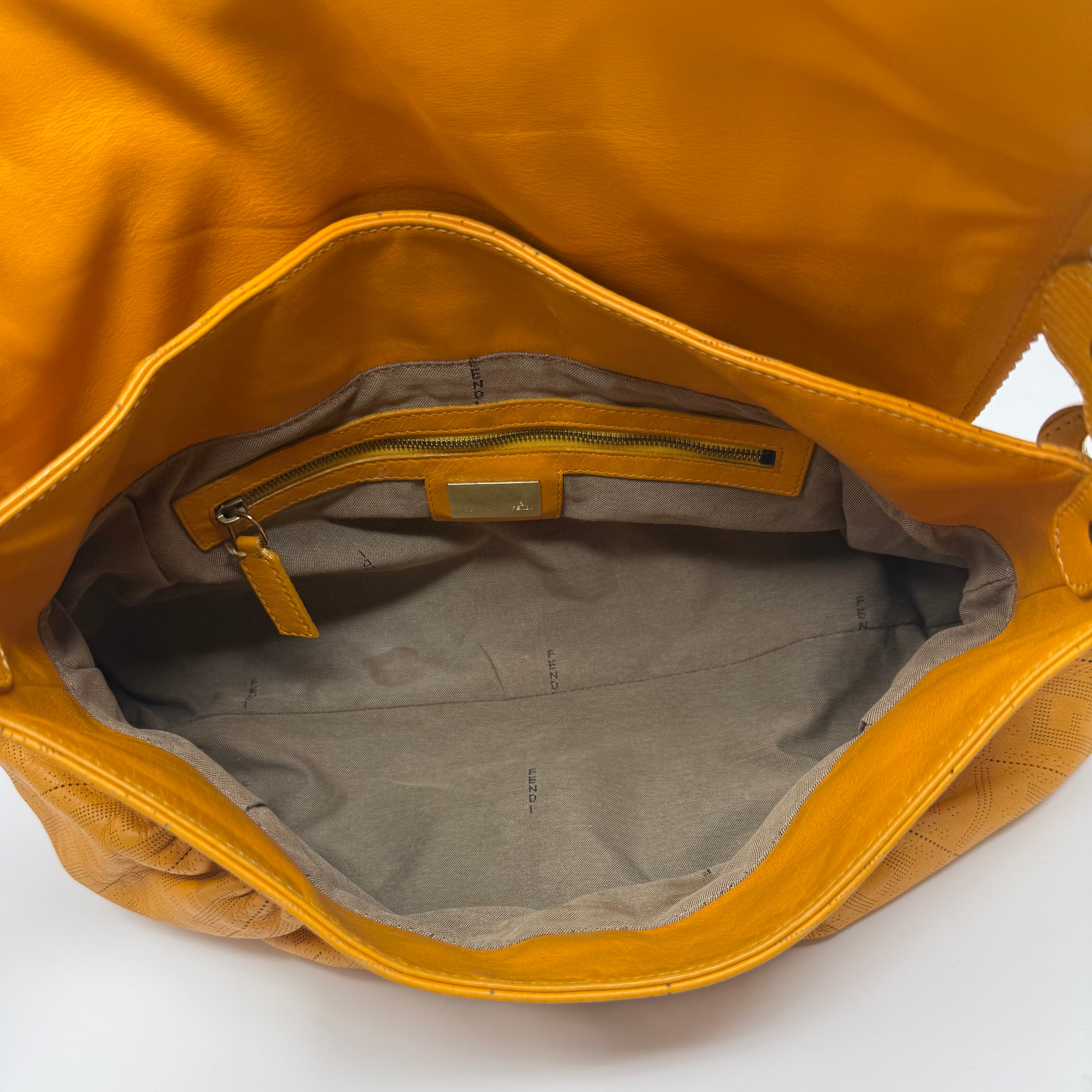 FENDI Perforated Leather Chef Hobo – Sunshine Orange, Vintage