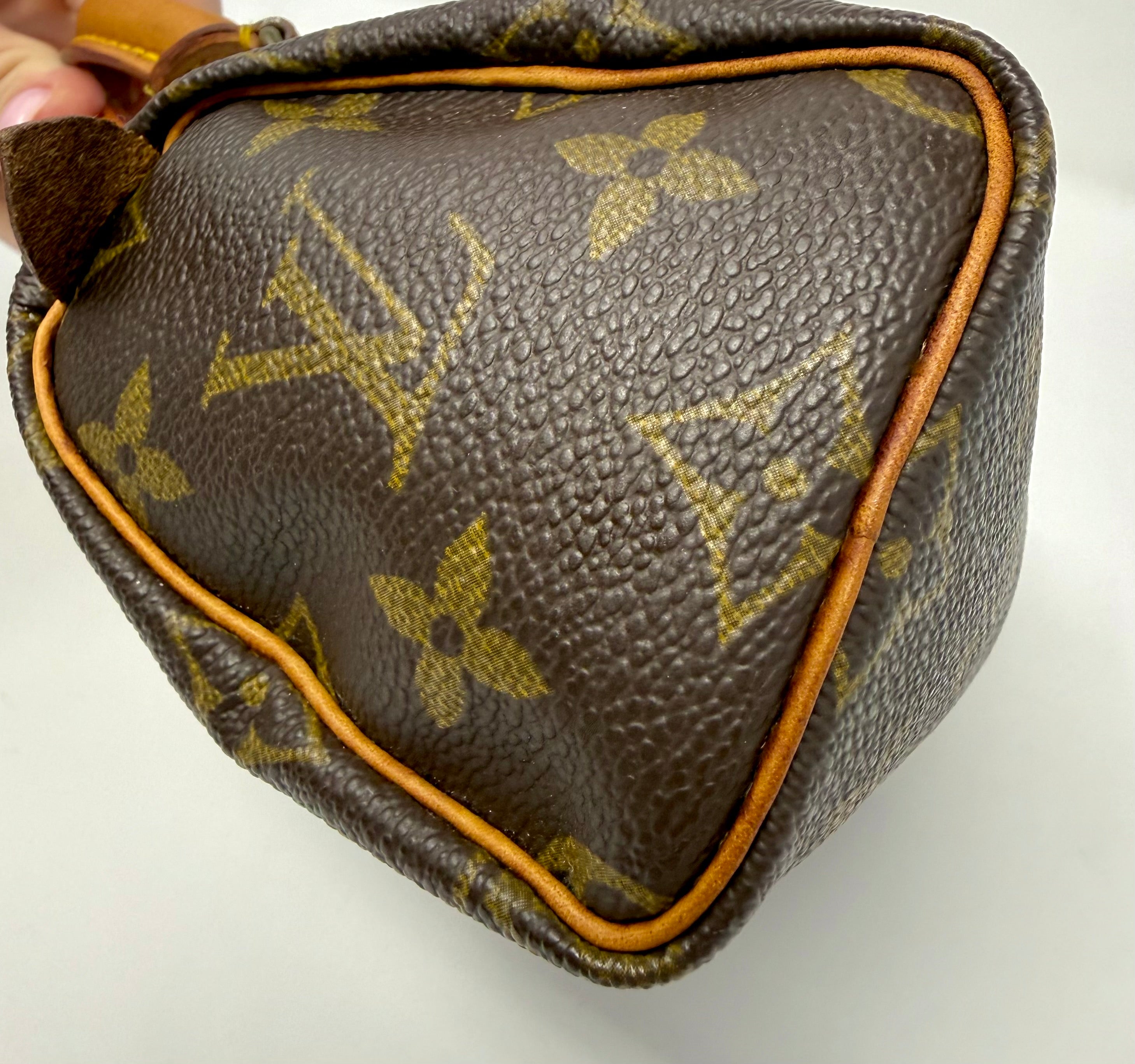 Louis Vuitton Mini Speedy (Mini Sac HL)Monogram with Monogram Strap | Rare Vintage Pre-Date Code (Late 1970s–Early 1980s)