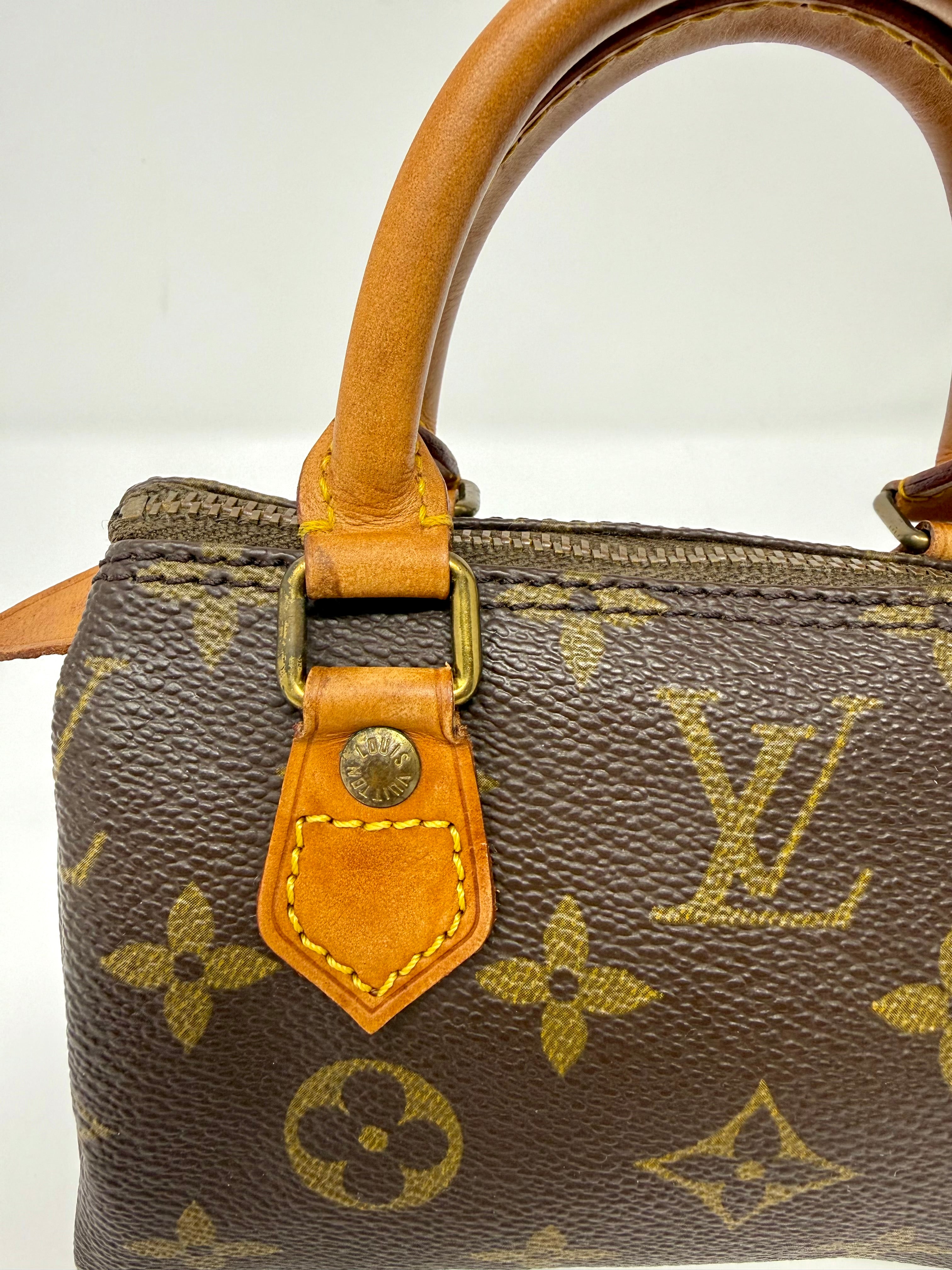 Louis Vuitton Mini Speedy (Mini Sac HL)Monogram with Monogram Strap | Rare Vintage Pre-Date Code (Late 1970s–Early 1980s)