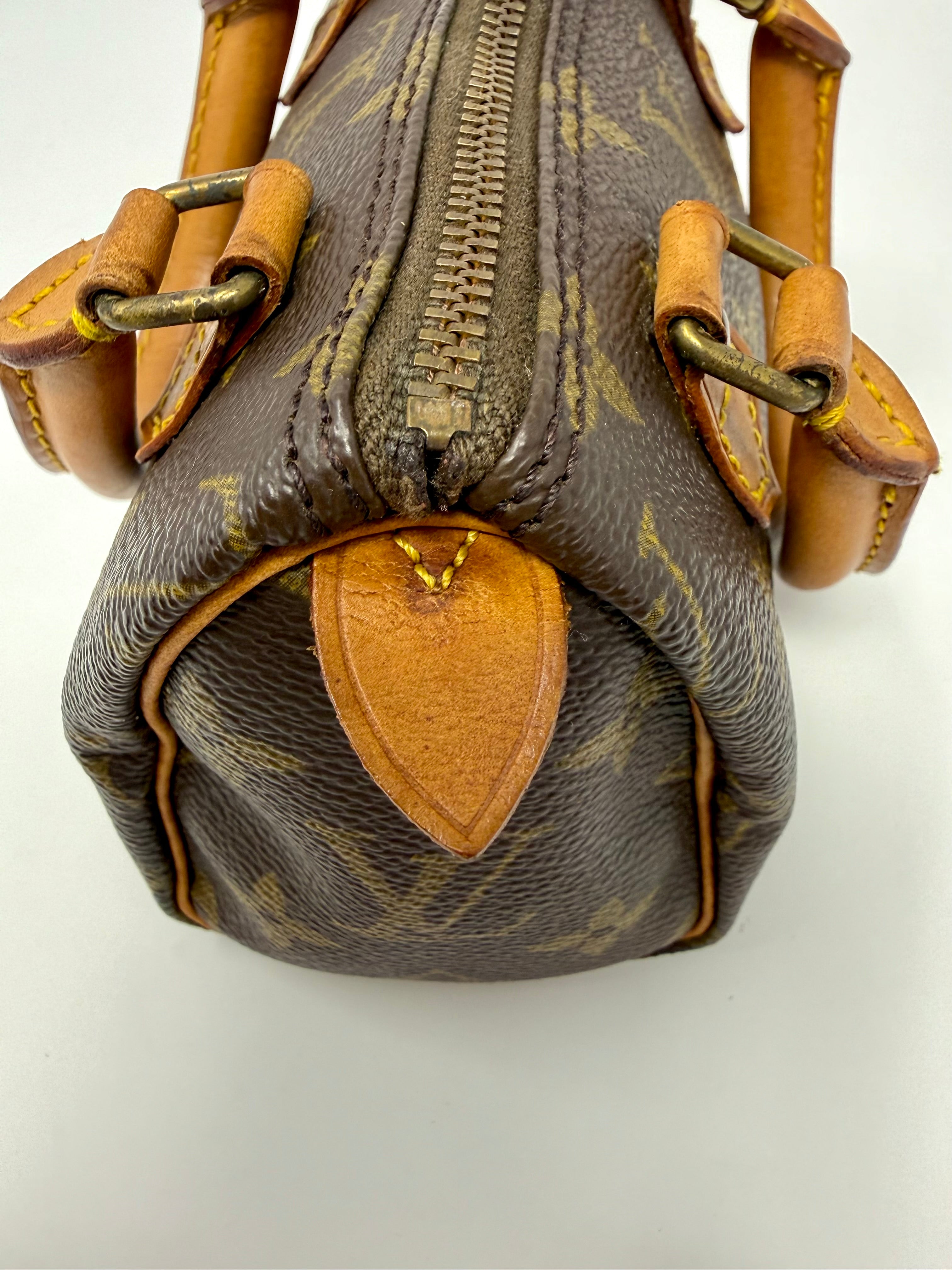 Louis Vuitton Mini Speedy (Mini Sac HL)Monogram with Monogram Strap | Rare Vintage Pre-Date Code (Late 1970s–Early 1980s)