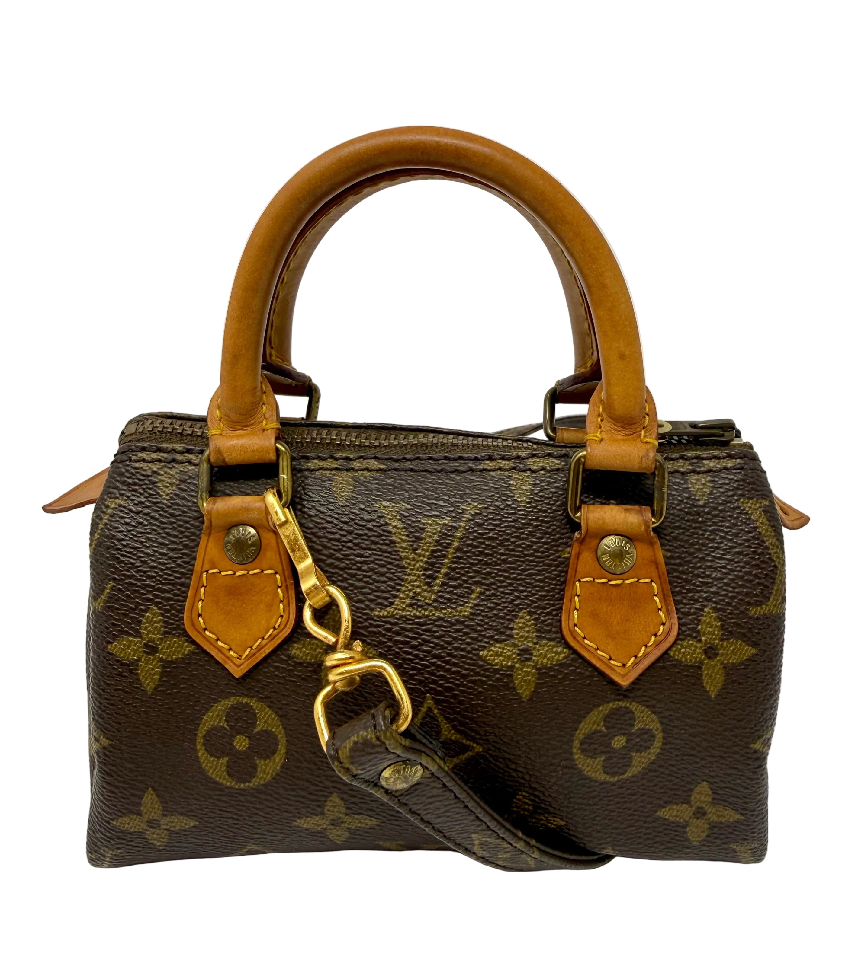 Louis Vuitton Mini Speedy (Mini Sac HL)Monogram with Monogram Strap | Rare Vintage Pre-Date Code (Late 1970s–Early 1980s)