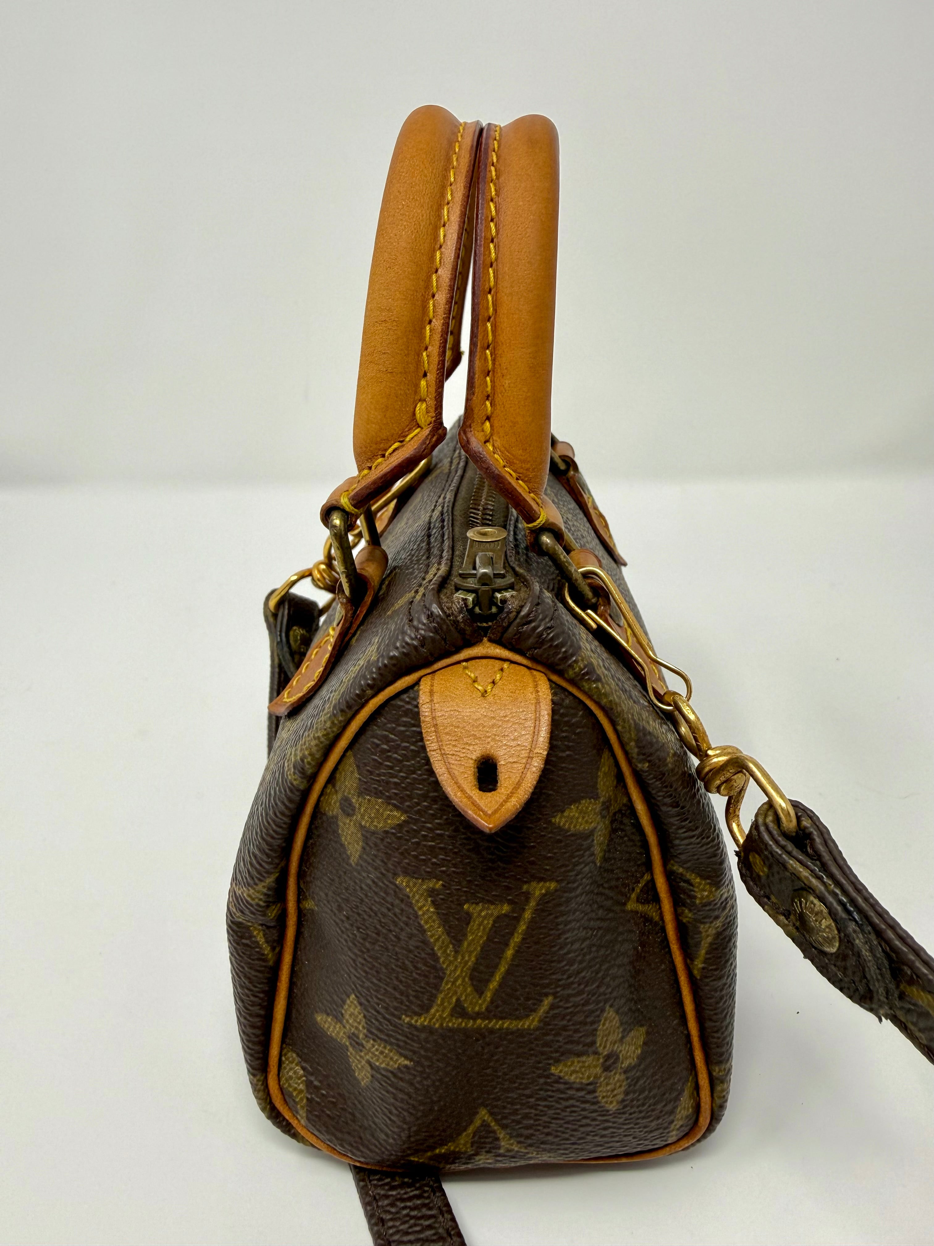 Louis Vuitton Mini Speedy (Mini Sac HL)Monogram with Monogram Strap | Rare Vintage Pre-Date Code (Late 1970s–Early 1980s)