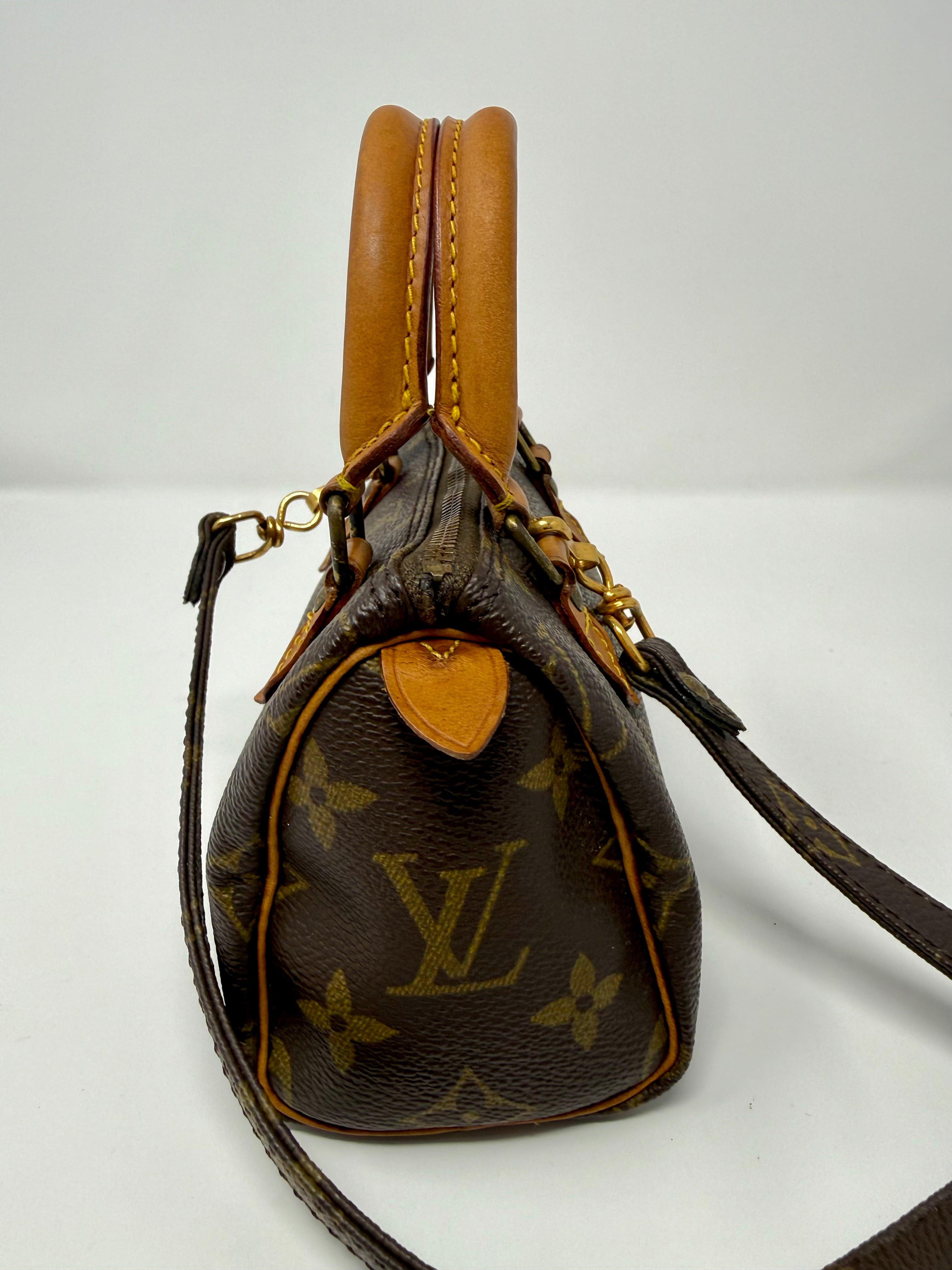 Louis Vuitton Mini Speedy (Mini Sac HL)Monogram with Monogram Strap | Rare Vintage Pre-Date Code (Late 1970s–Early 1980s)