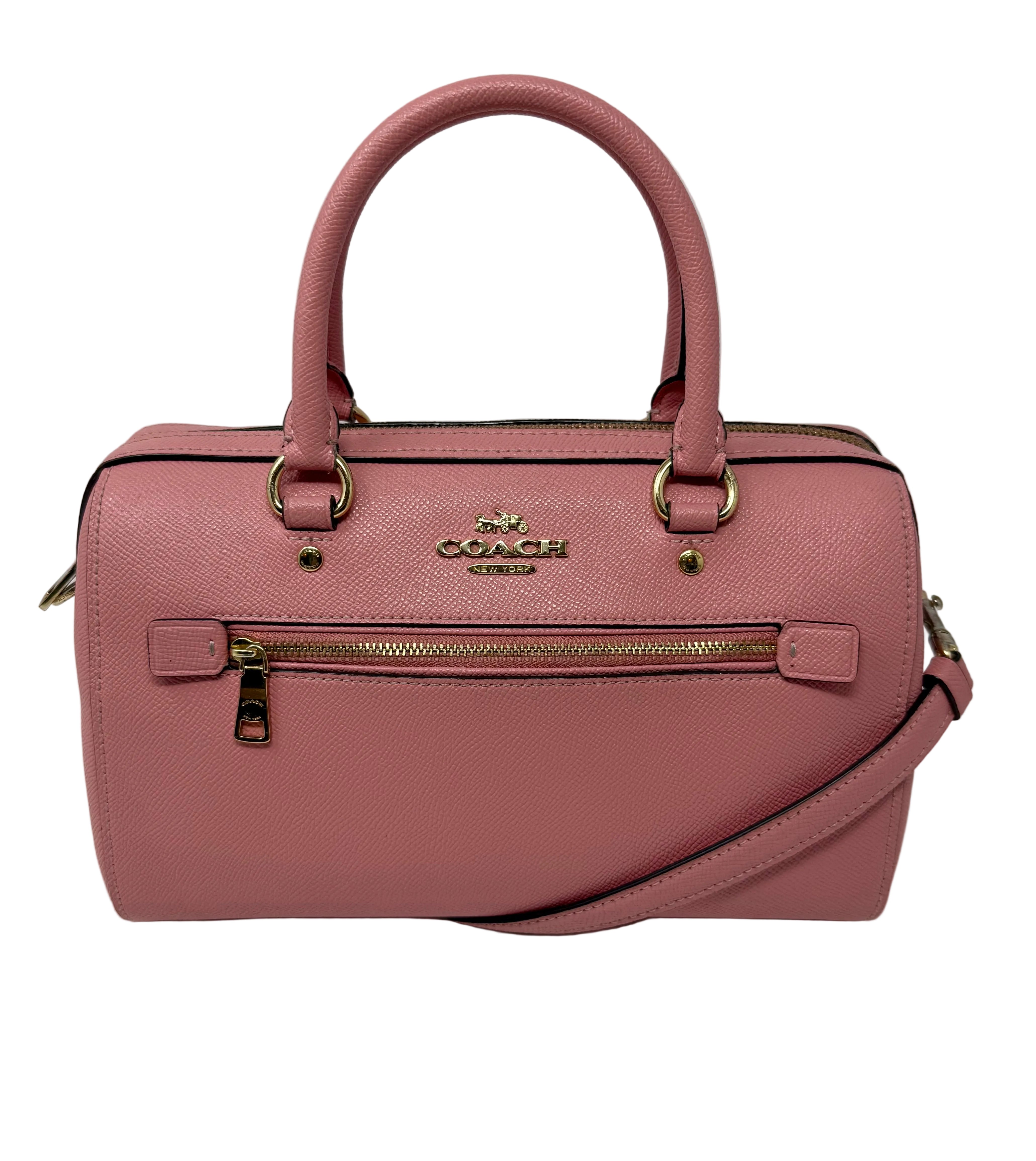 Coach Rowan Satchel Crossgrain Leather – Faded Blush Pink (Style 79946)
