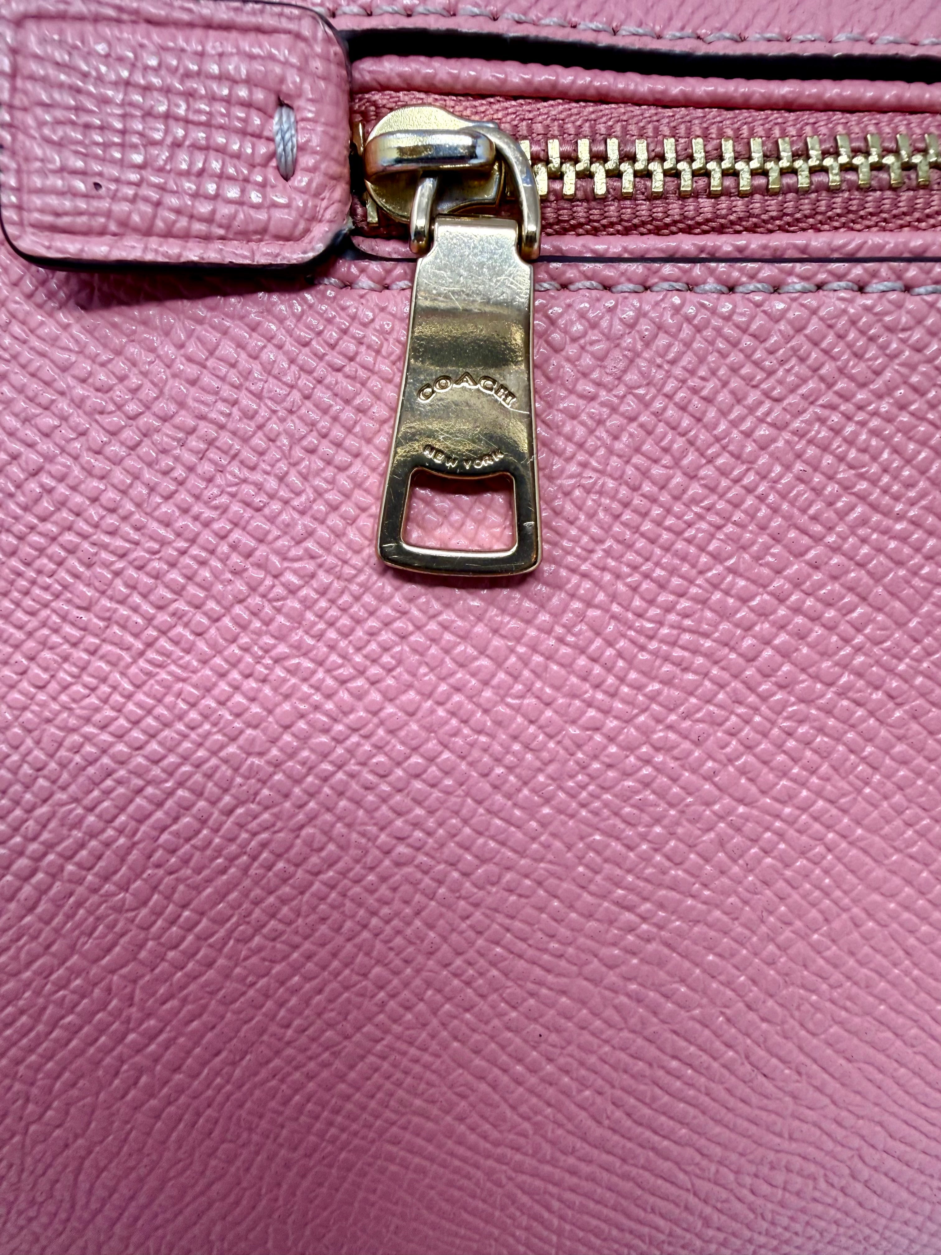 Coach Rowan Satchel Crossgrain Leather – Faded Blush Pink (Style 79946)