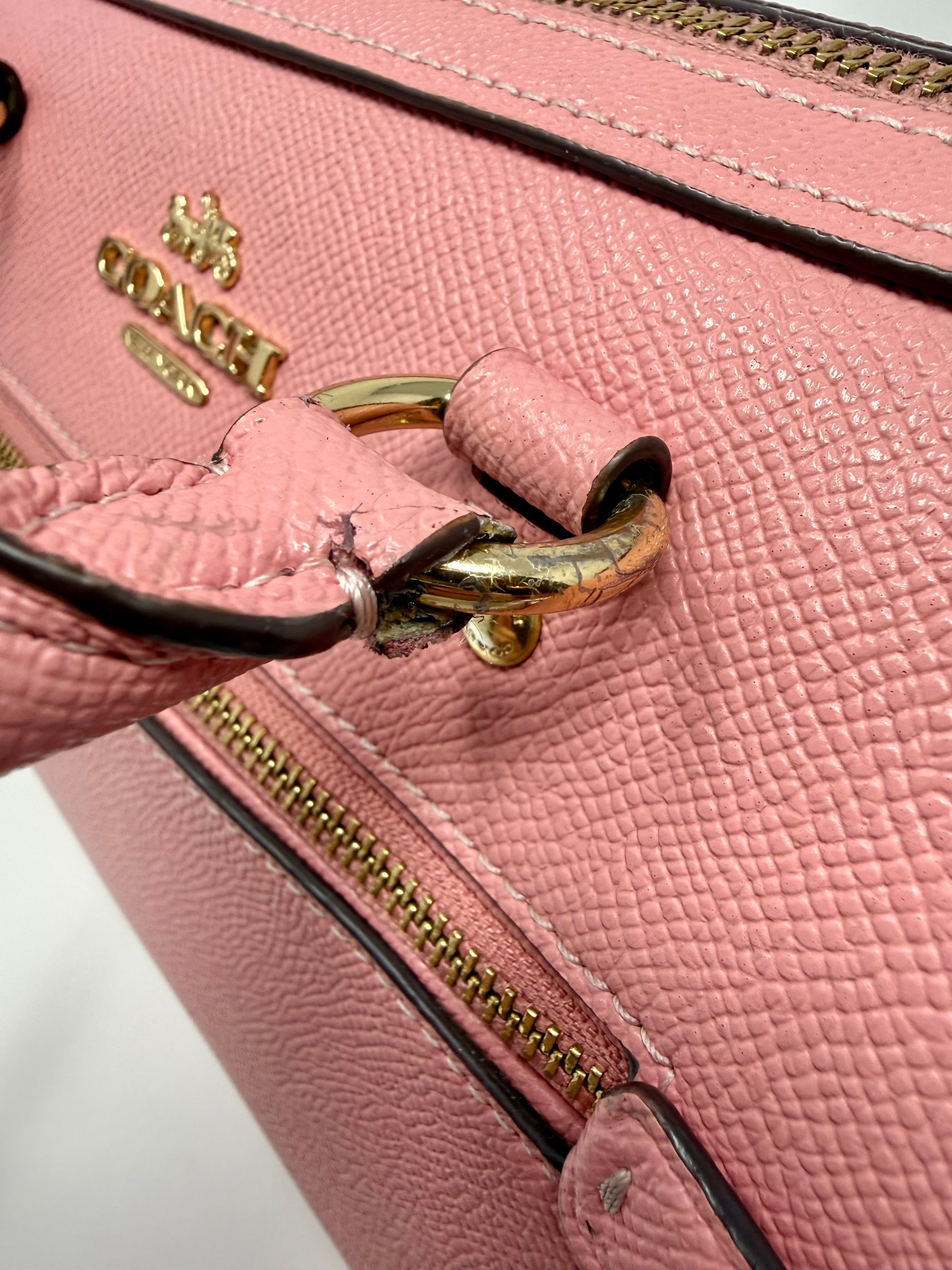 Coach Rowan Satchel Crossgrain Leather – Faded Blush Pink (Style 79946)