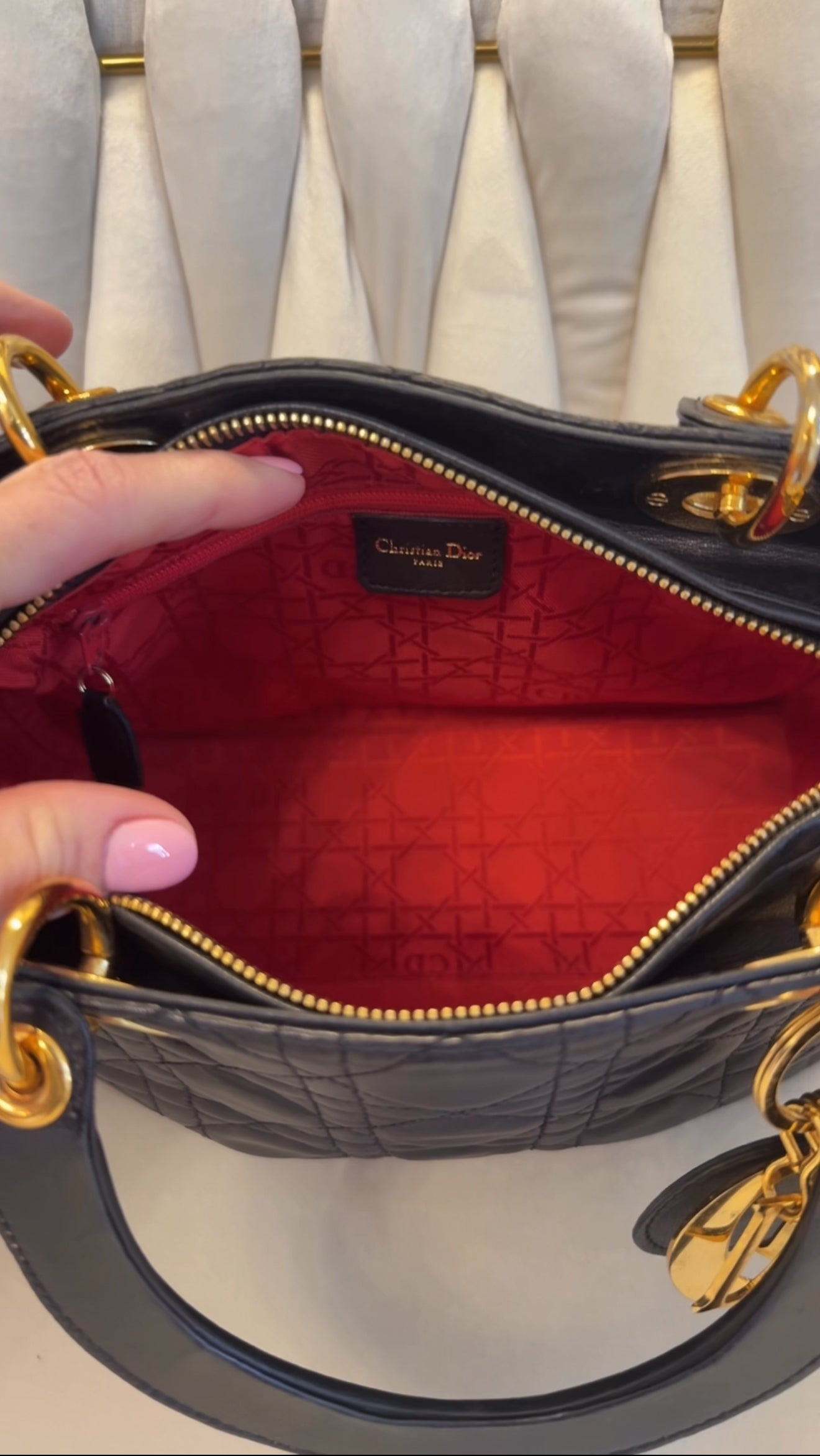 Dior - Medium Lady Dior – Black Quilted Lambskin (Vintage)