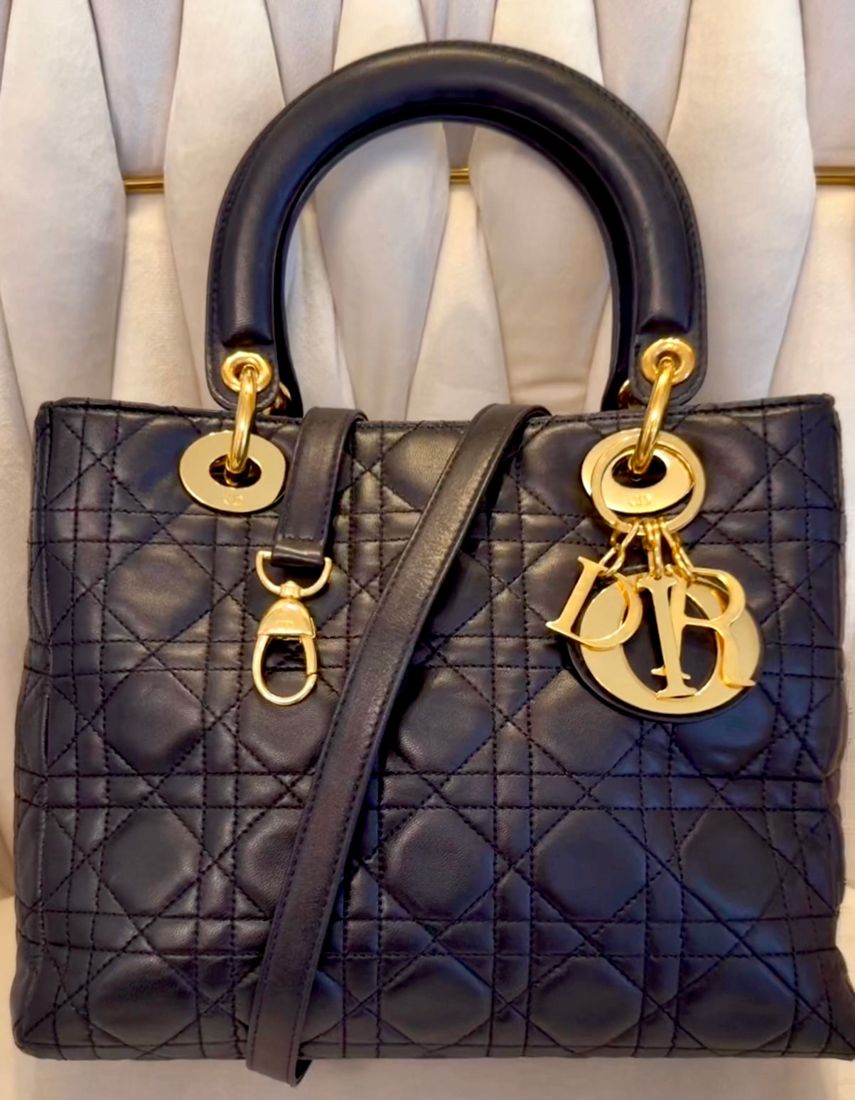 Dior - Medium Lady Dior – Black Quilted Lambskin (Vintage)